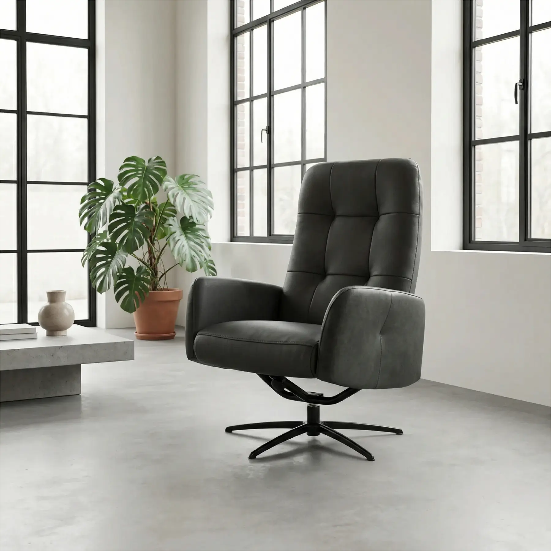 afbeelding van Leren draaifauteuil Pulse Duo