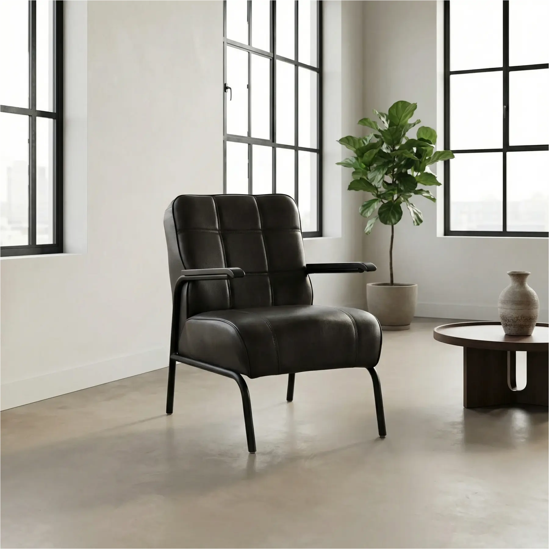 afbeelding van Leren fauteuil Ahead - Granada Graphite (donkergrijs)