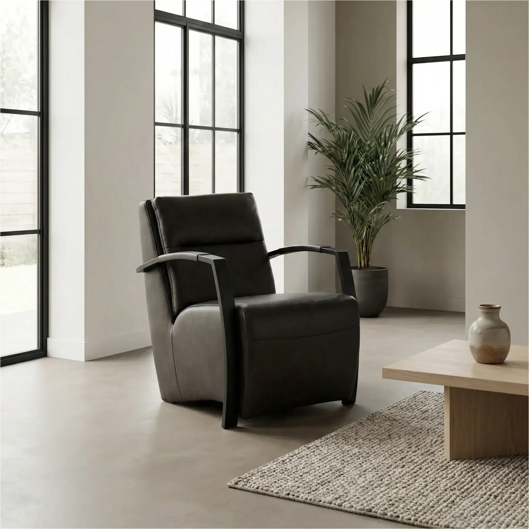 afbeelding van Leren fauteuil Arrival - Granada Graphite (donkergrijs)