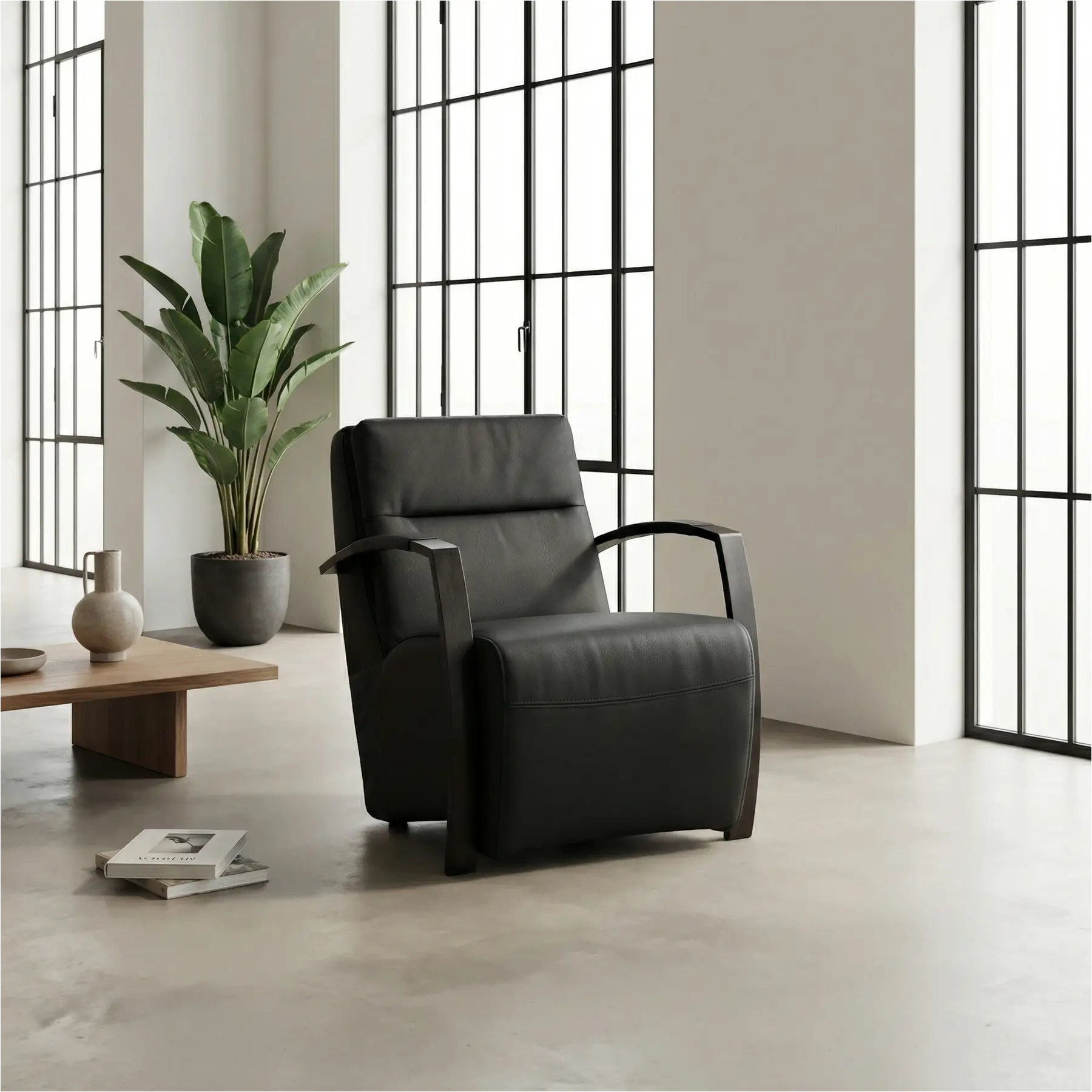afbeelding van Leren fauteuil Arrival - Toledo Nero (zwart)