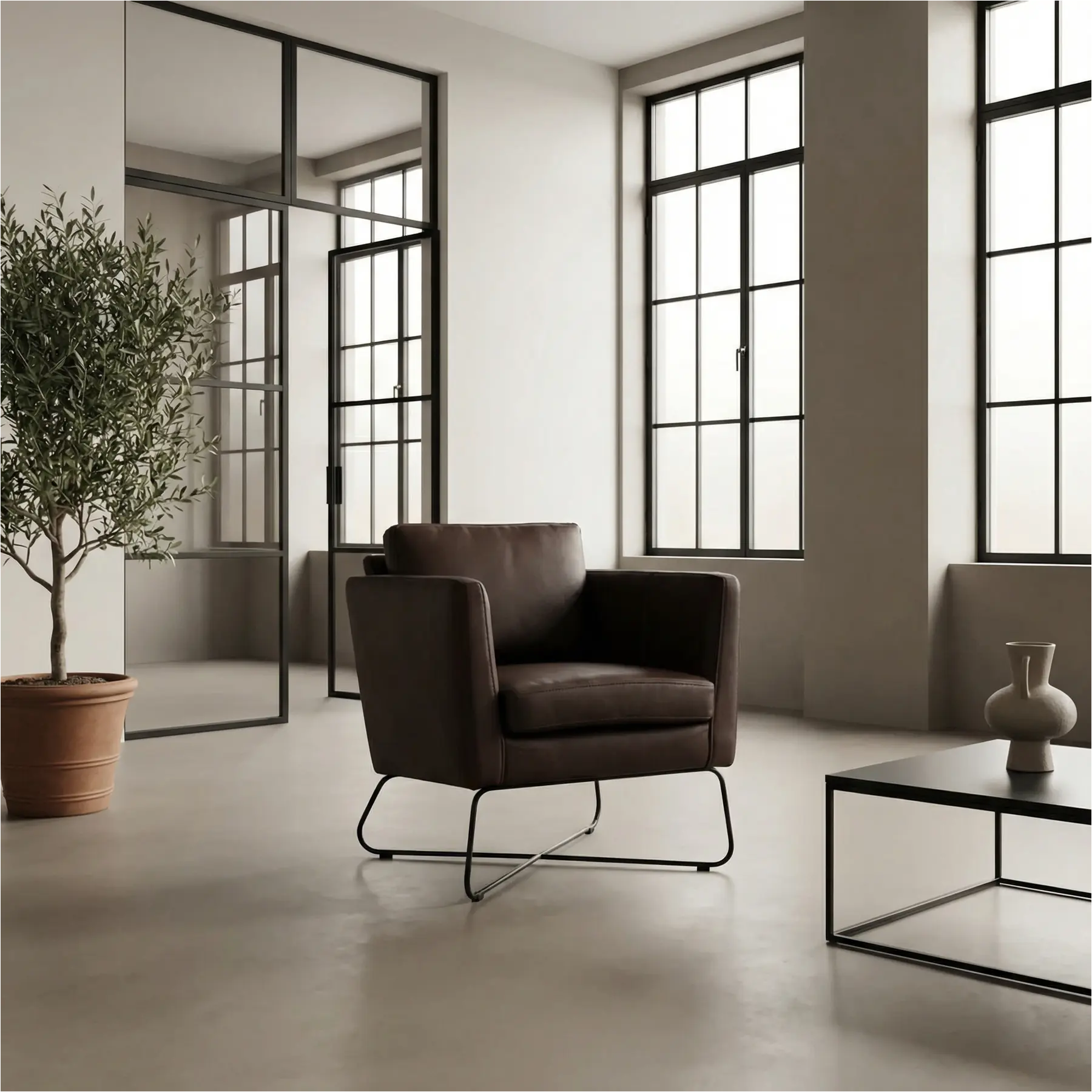 afbeelding van Leren fauteuil Club - Rancho Brown (bruin)