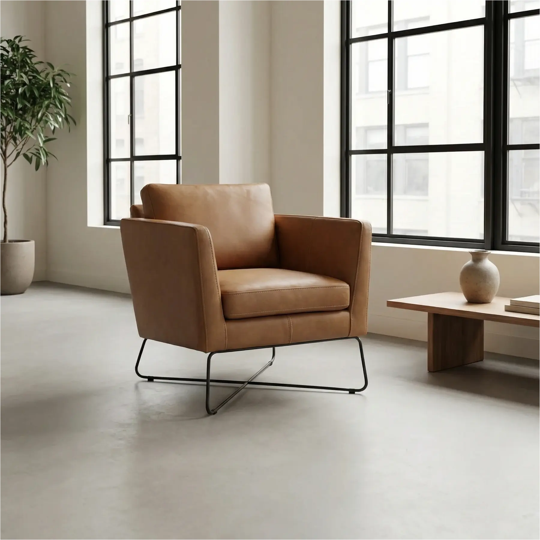 afbeelding van Leren fauteuil Crossover - Rancho Clay (bruin)