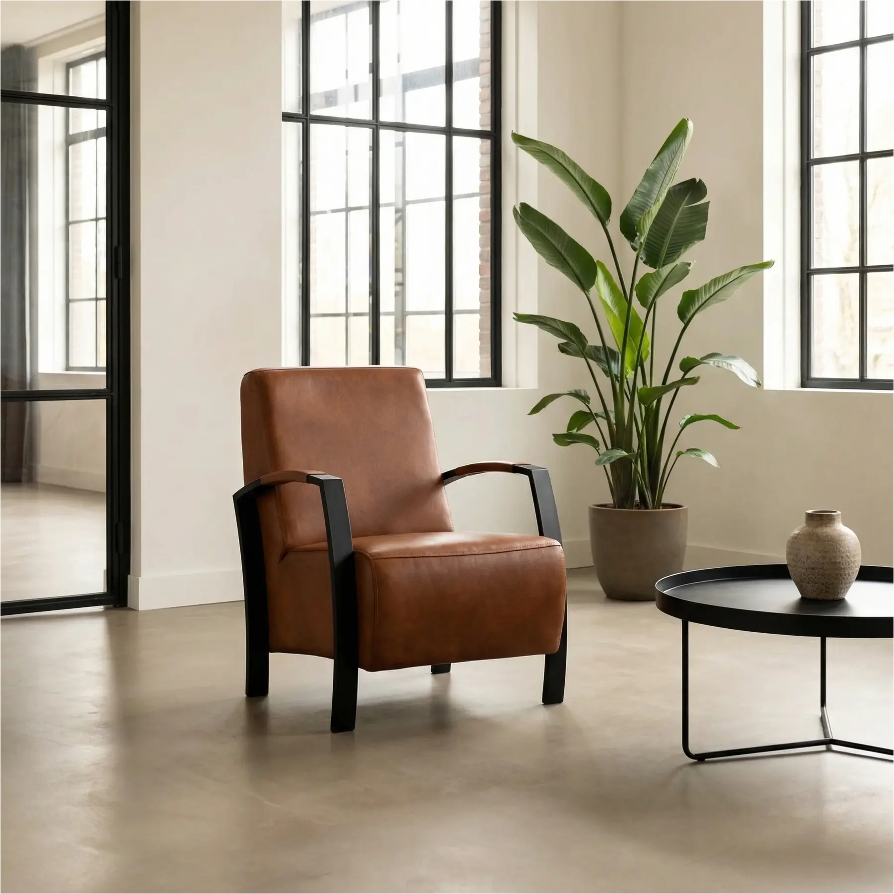 afbeelding van Leren fauteuil Glory