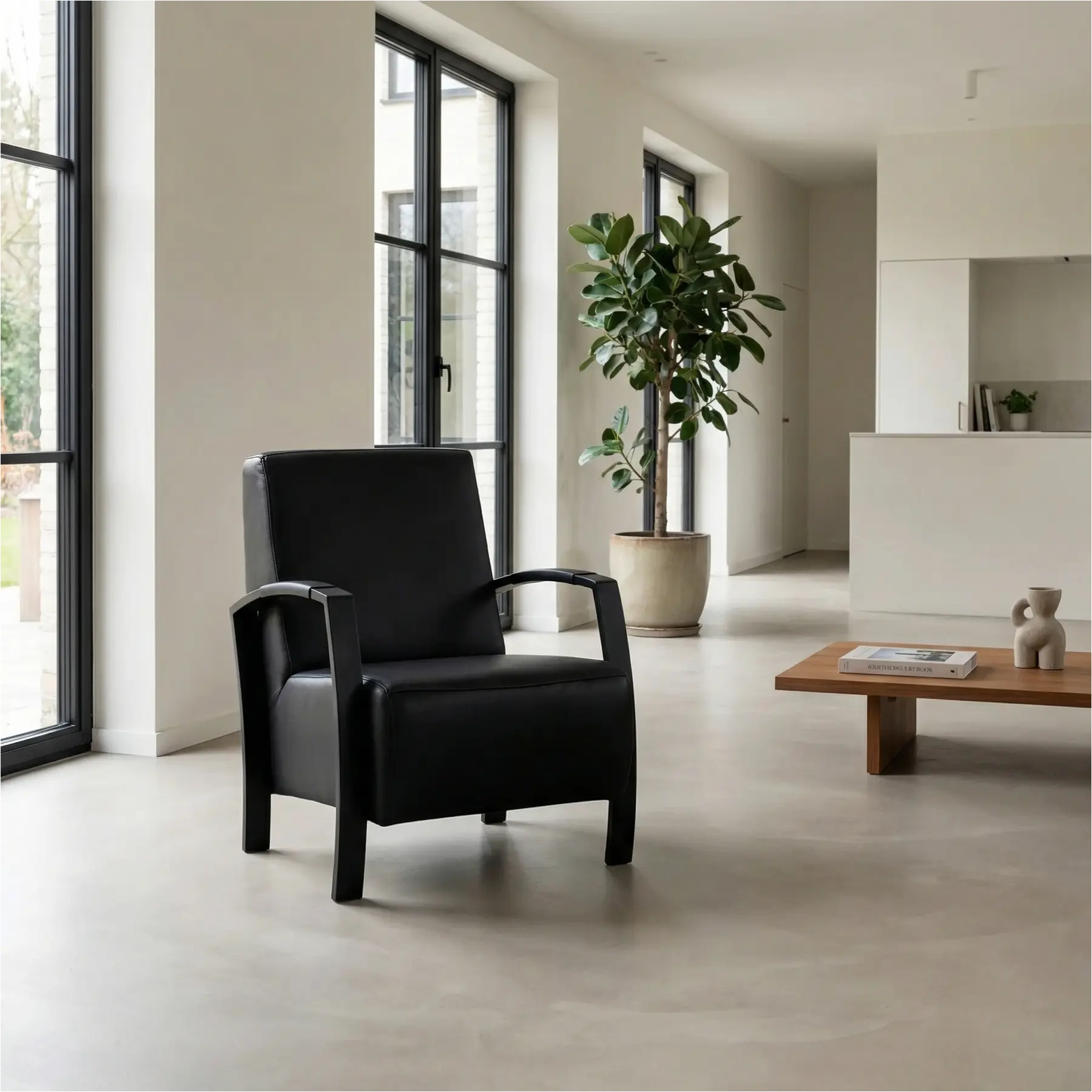 afbeelding van Leren fauteuil Glory - Massif Nero (zwart)