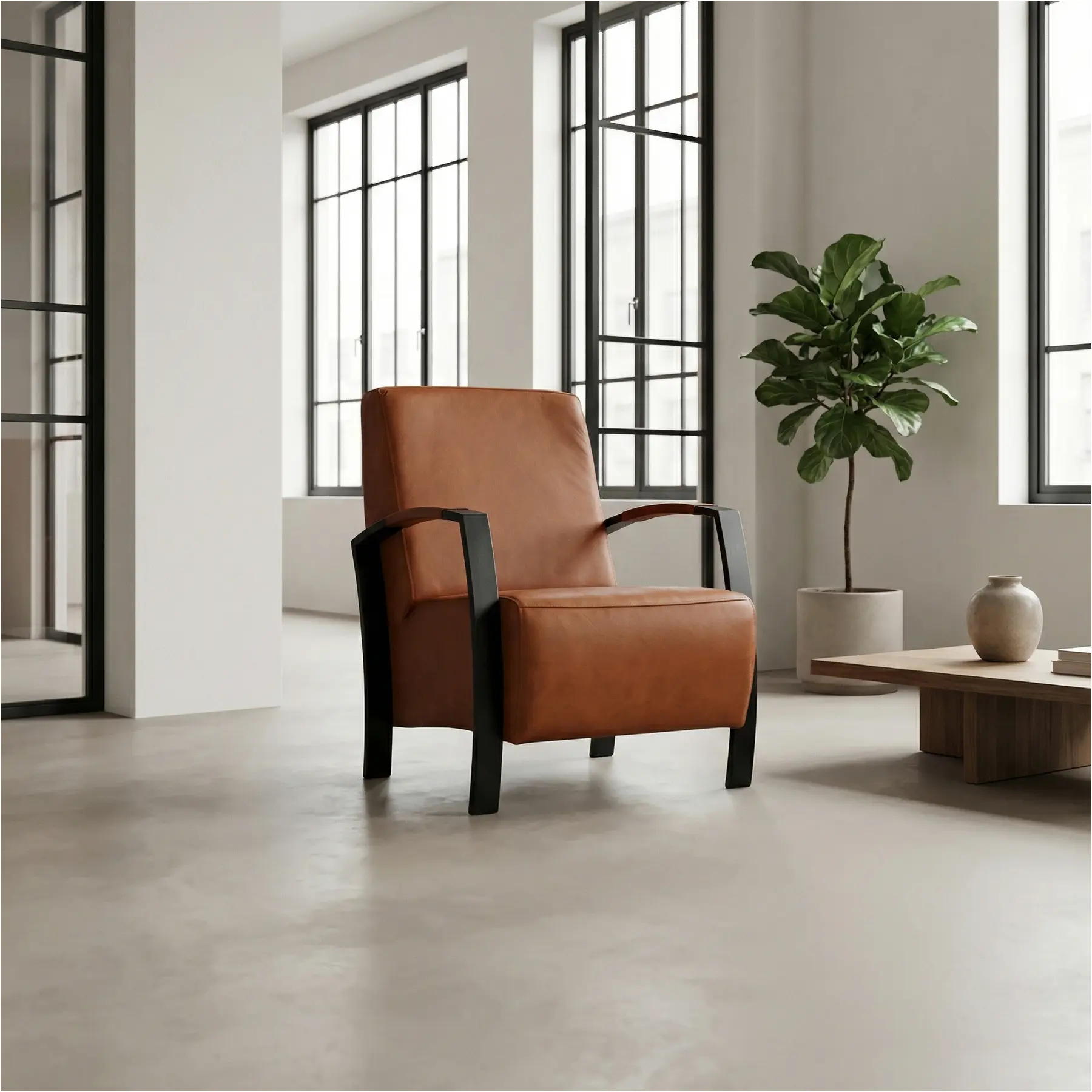 afbeelding van Leren fauteuil Glory - Rancho Cognac (cognac)