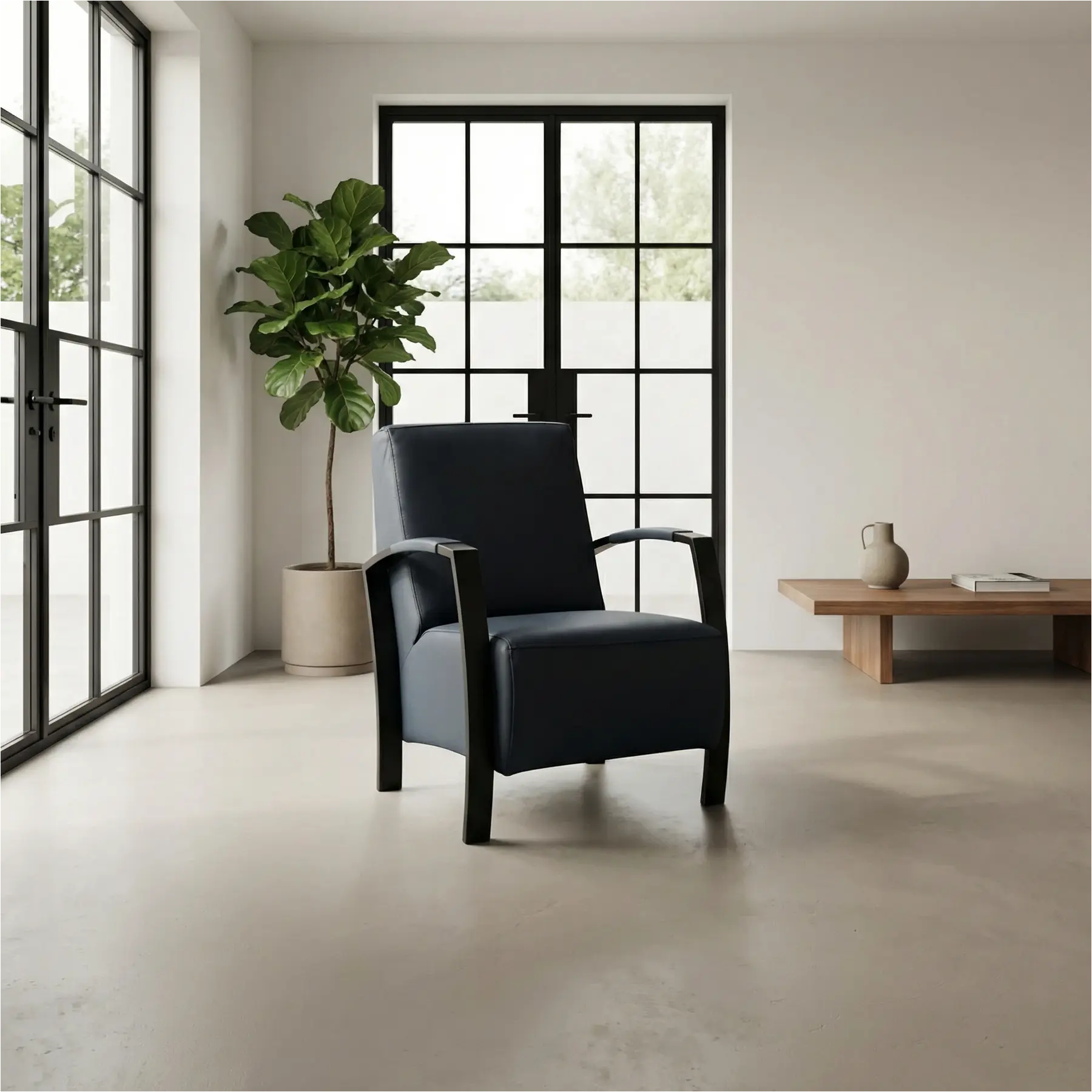 afbeelding van Leren fauteuil Glory - Toledo Marine (blauw)
