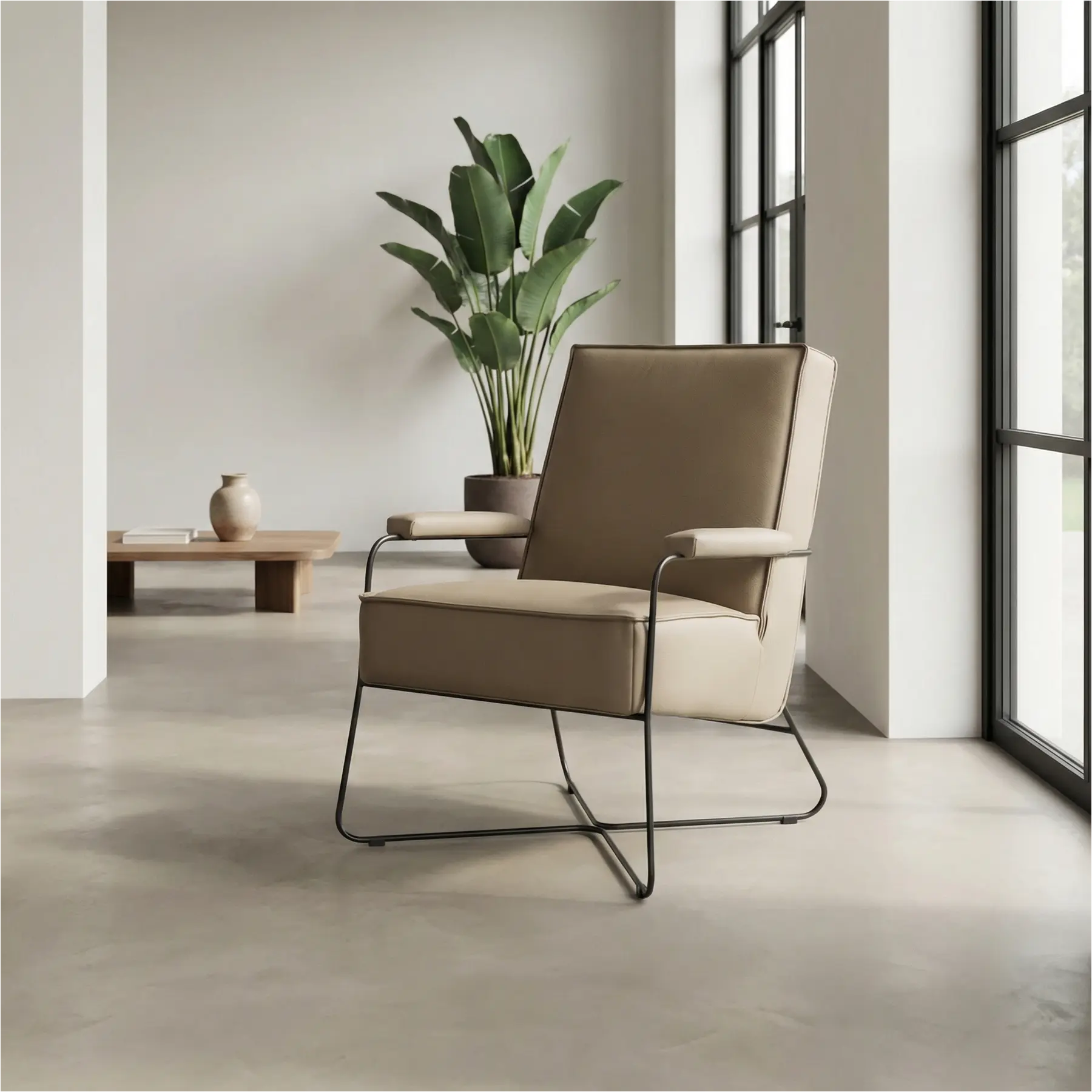 afbeelding van Leren fauteuil Hope - Toledo Mocca (taupe/bruin)