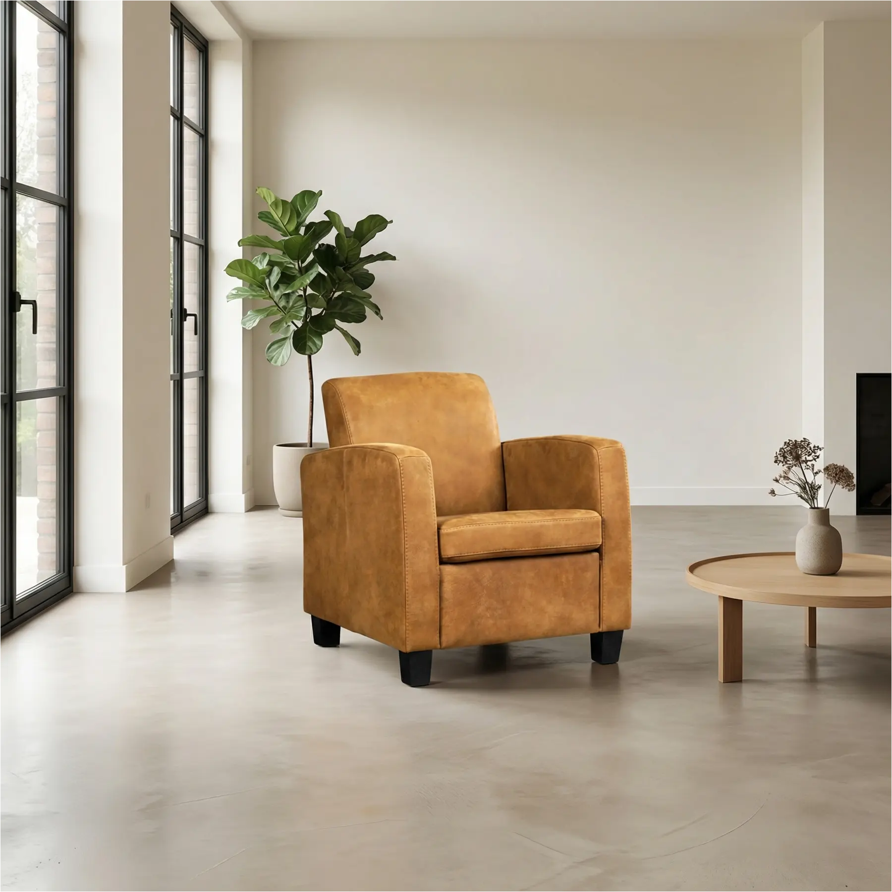 afbeelding van Leren fauteuil Joy