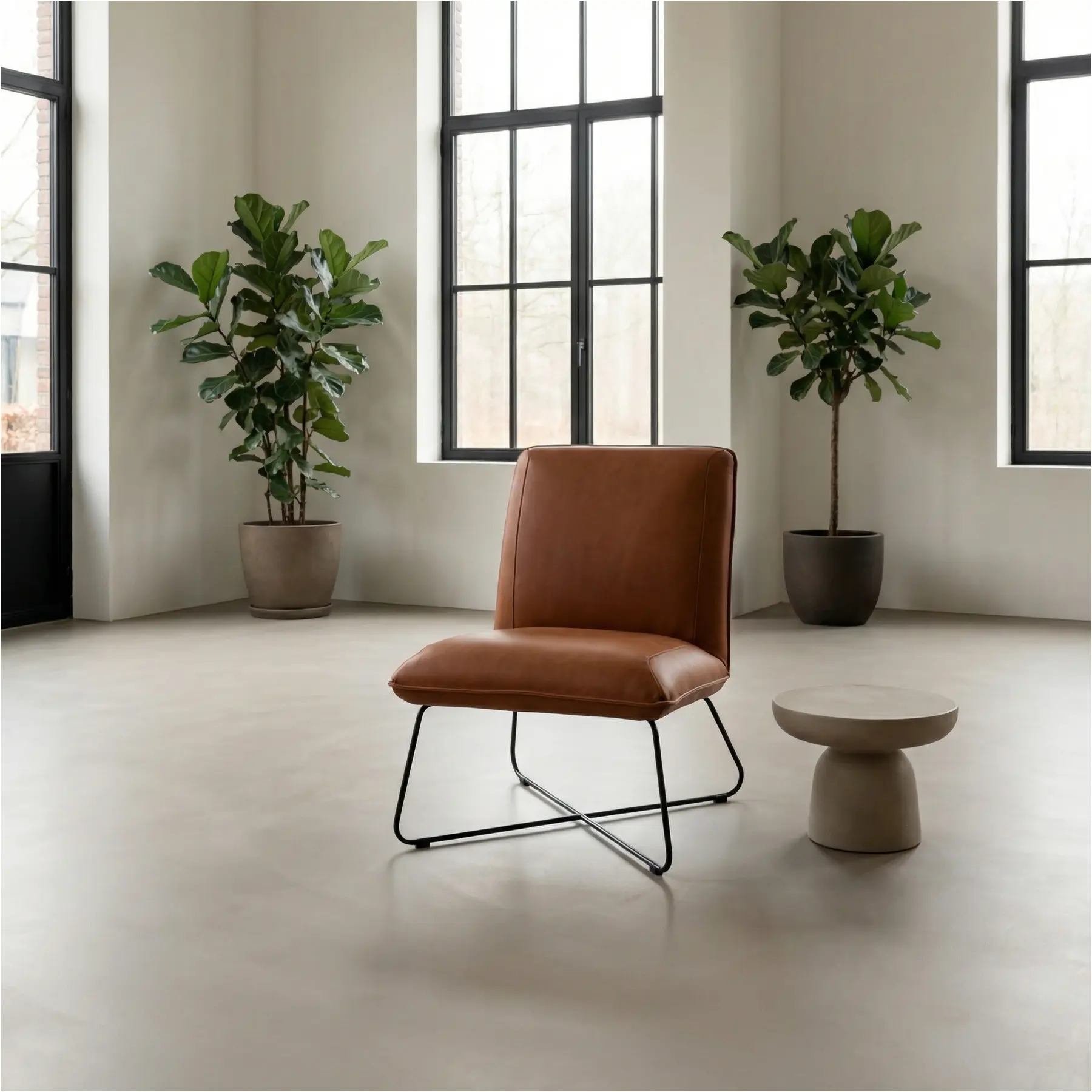 afbeelding van Leren fauteuil Less