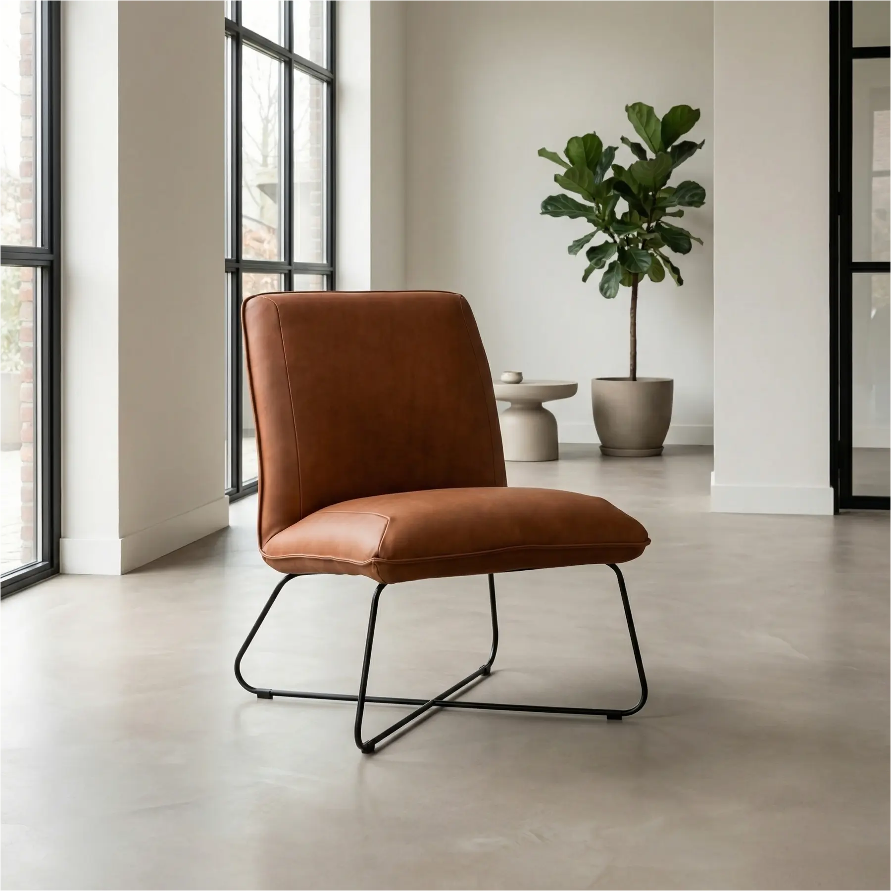 afbeelding van Leren fauteuil Less - Rancho Cognac (cognac)