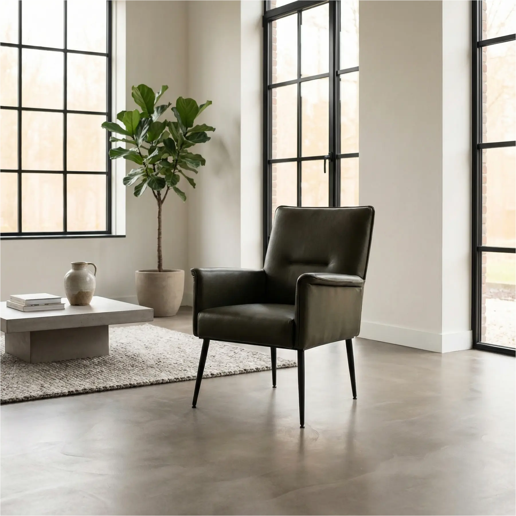 afbeelding van Leren fauteuil Rise