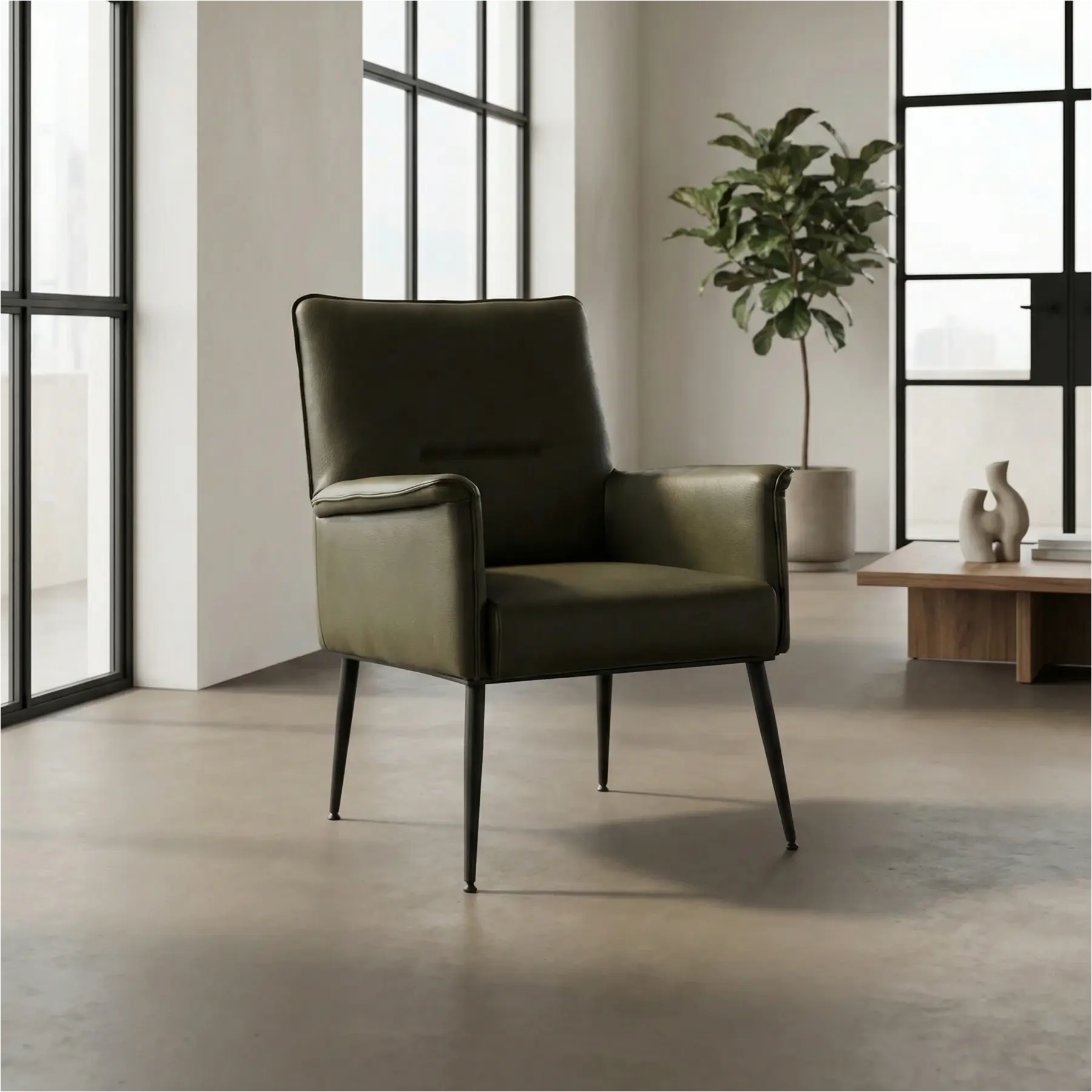 afbeelding van Leren fauteuil Rise - Elegance Green (donkergroen)