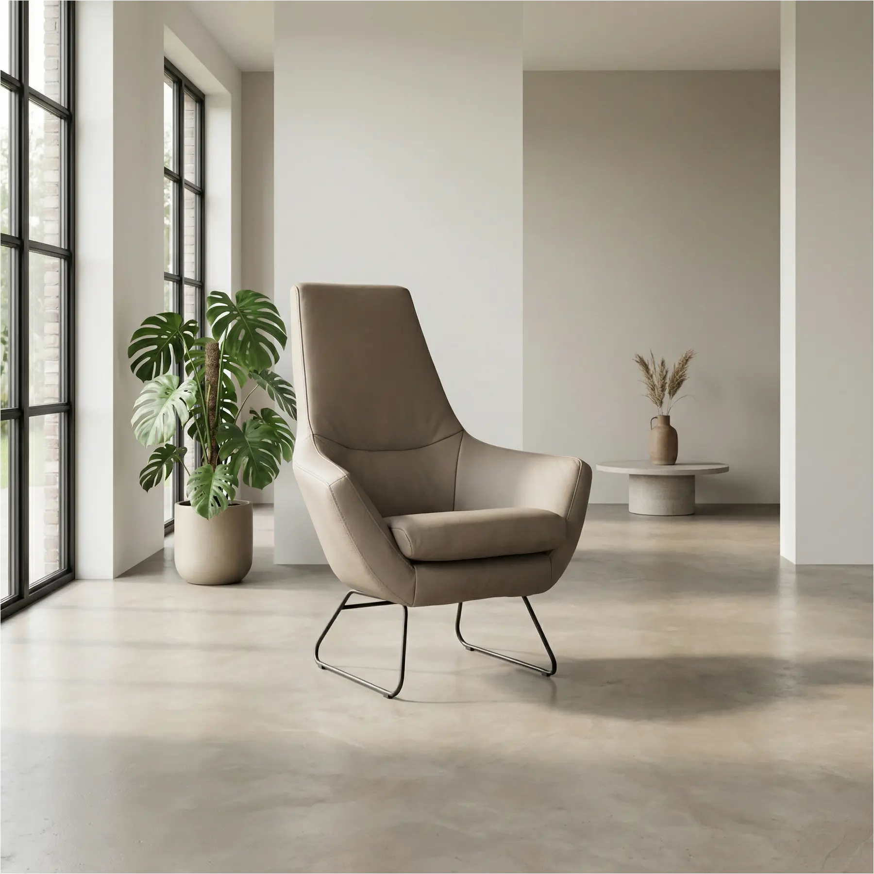 afbeelding van Leren fauteuil Trust - Toledo Khaki (taupe/bruin)