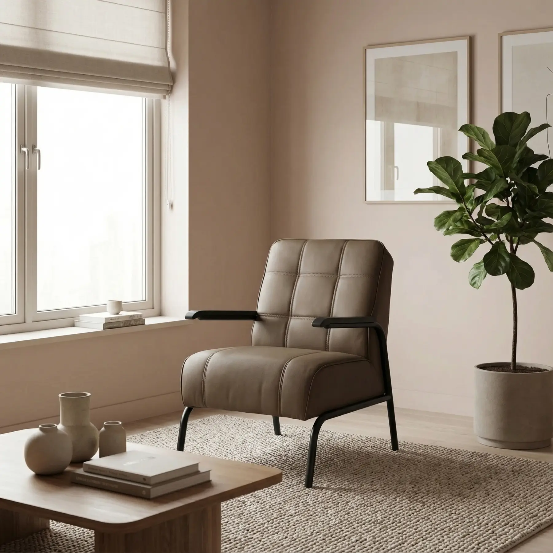 afbeelding van Leren fauteuil Ahead - Hermes Lever (bruin)