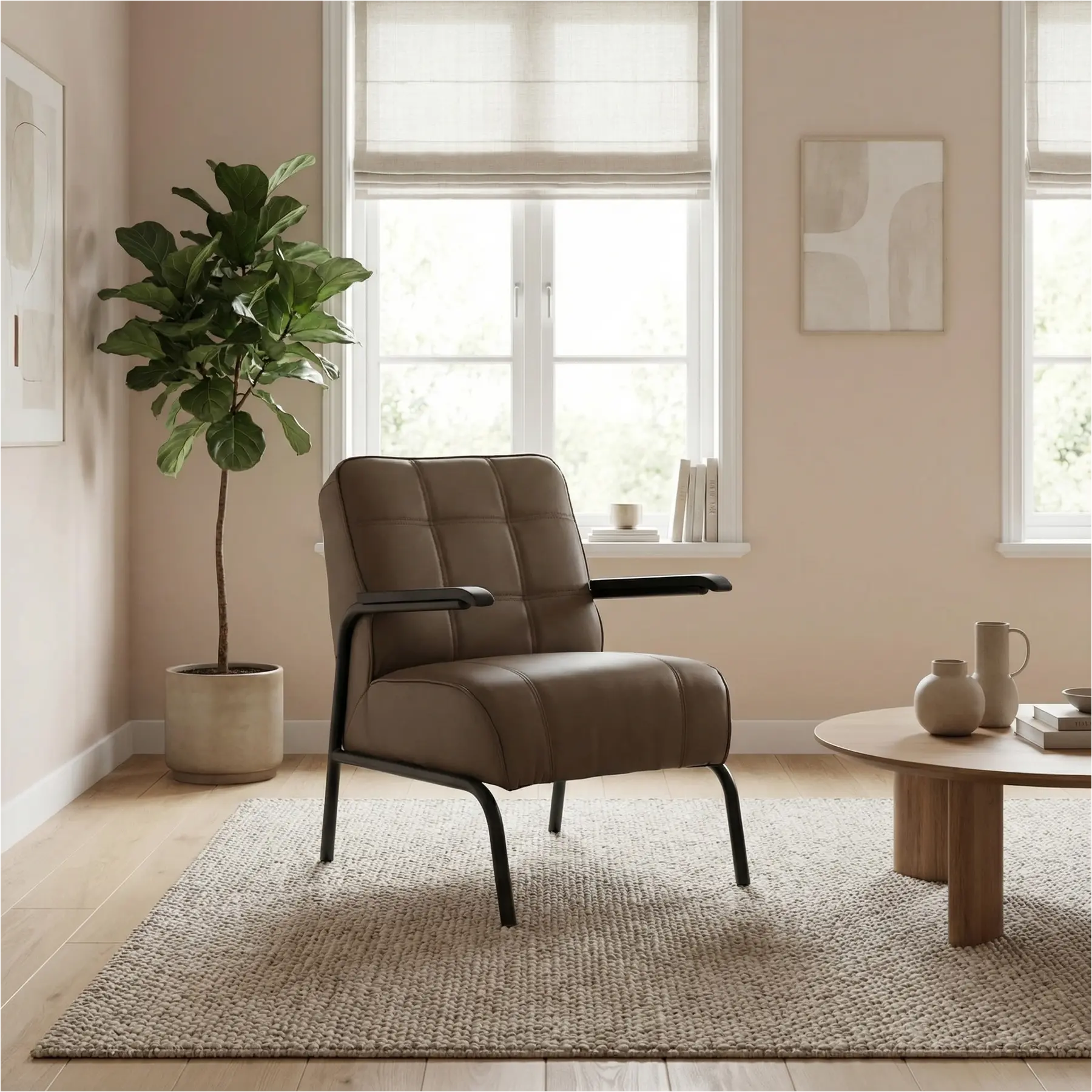 afbeelding van Leren fauteuil Ahead - Toledo Lever (bruin)