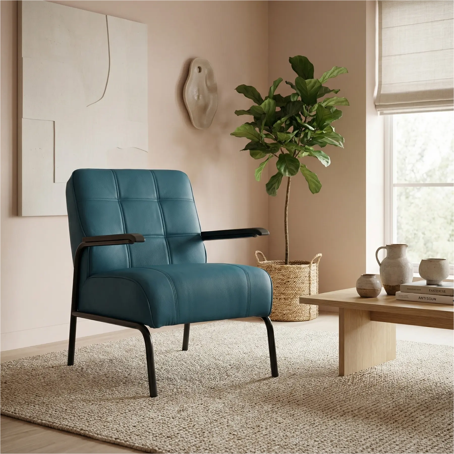 afbeelding van Leren fauteuil Ahead - Toledo Turquoise (blauw)