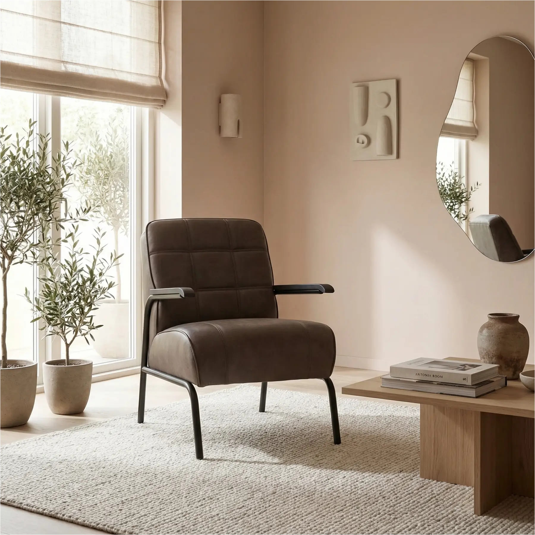 afbeelding van Leren fauteuil Ahead - Vintage Elephant (donkerbruin)