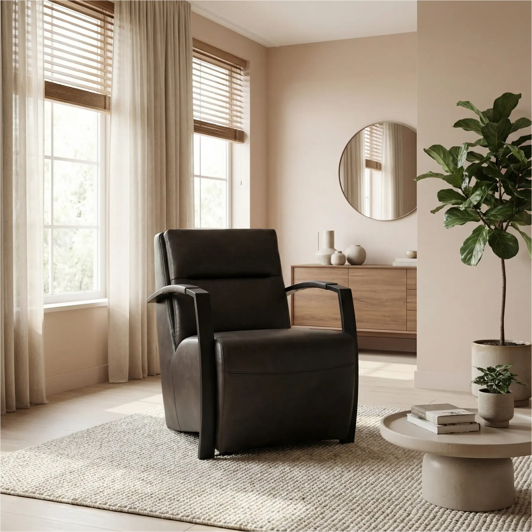 afbeelding van Leren fauteuil Arrival - Granada Graphite (donkergrijs)