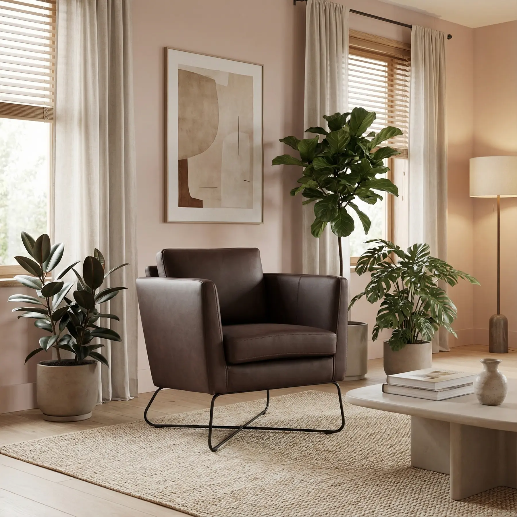 afbeelding van Leren fauteuil Club - Rancho Brown (bruin)