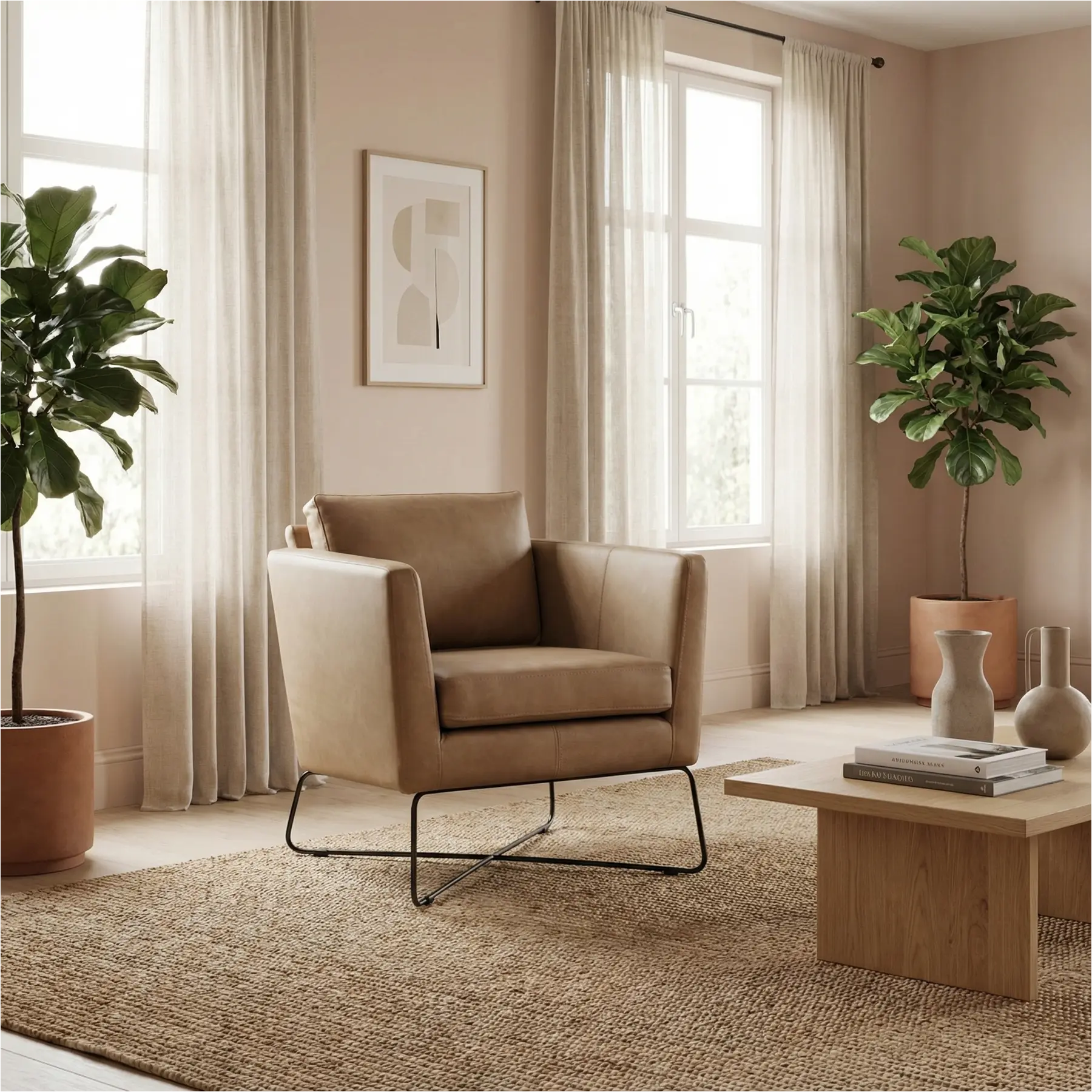 afbeelding van Leren fauteuil Crossover - Rancho Stone (grijs/bruin)