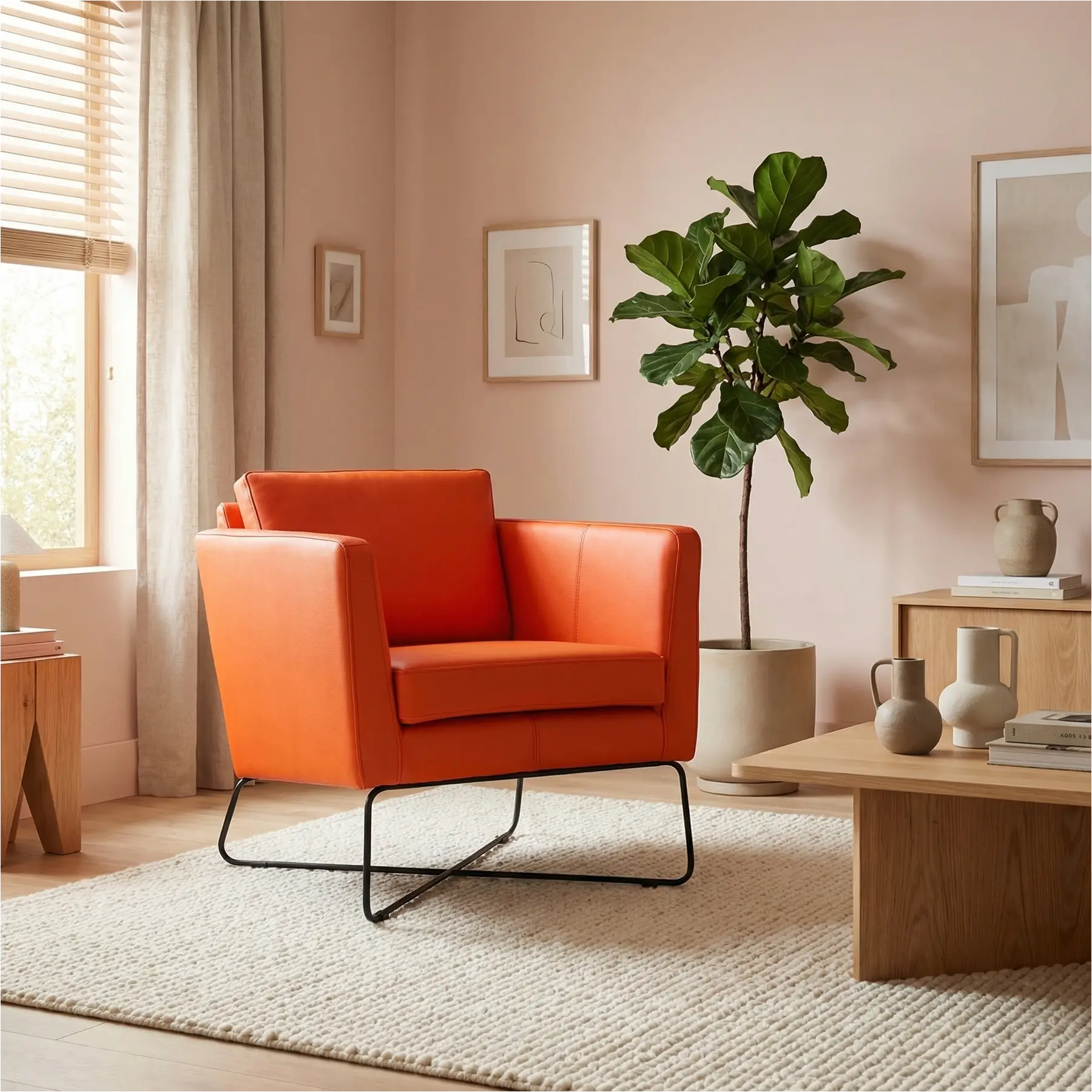 afbeelding van Leren fauteuil Crossover - Toledo Orange (oranje)