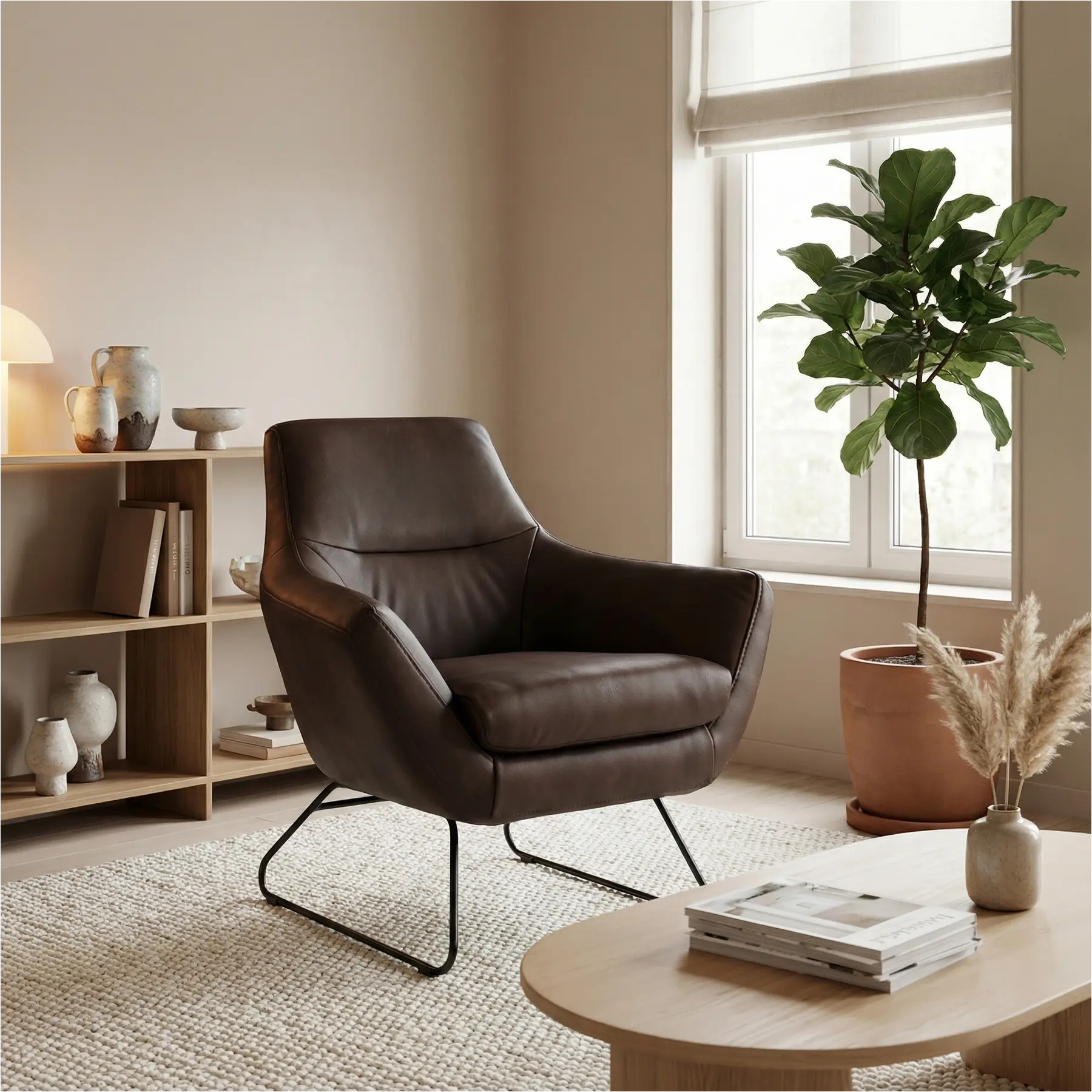 afbeelding van Leren fauteuil Fame