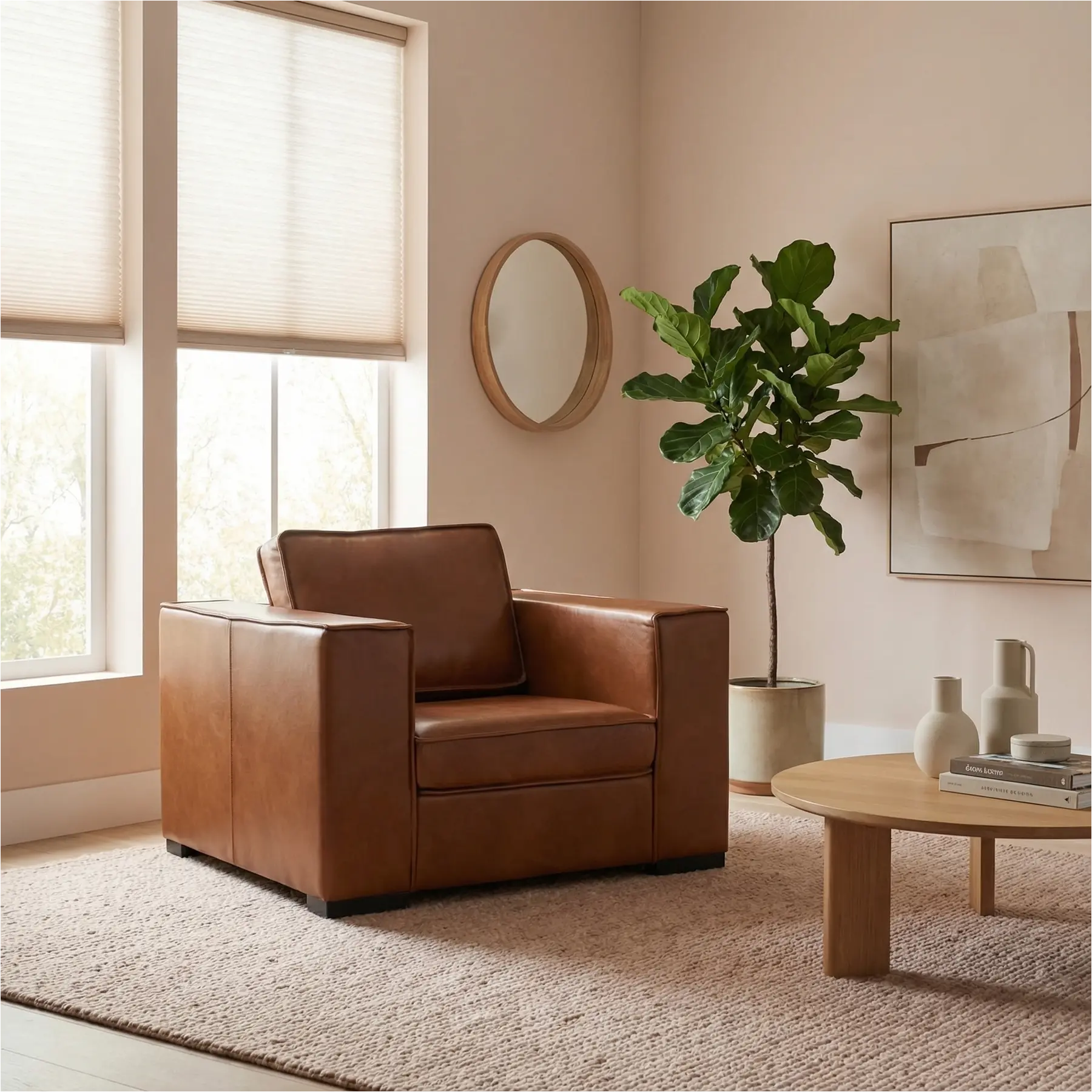 afbeelding van Leren fauteuil Fine