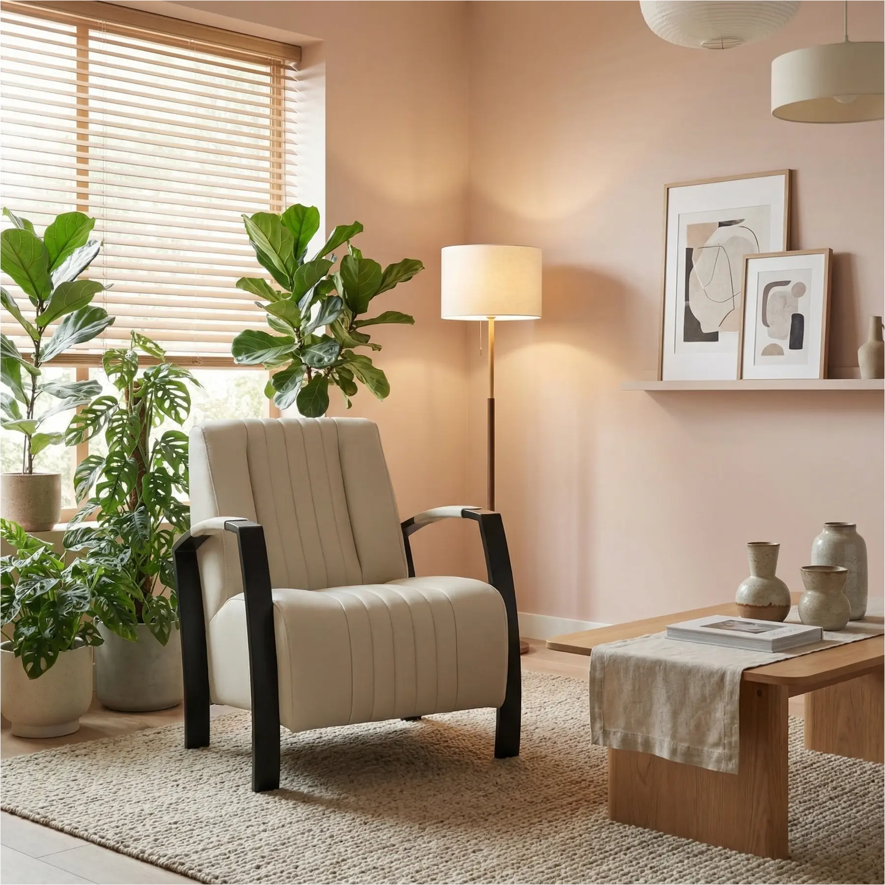 afbeelding van Leren fauteuil Glamour - Toledo Nebbia (crème)