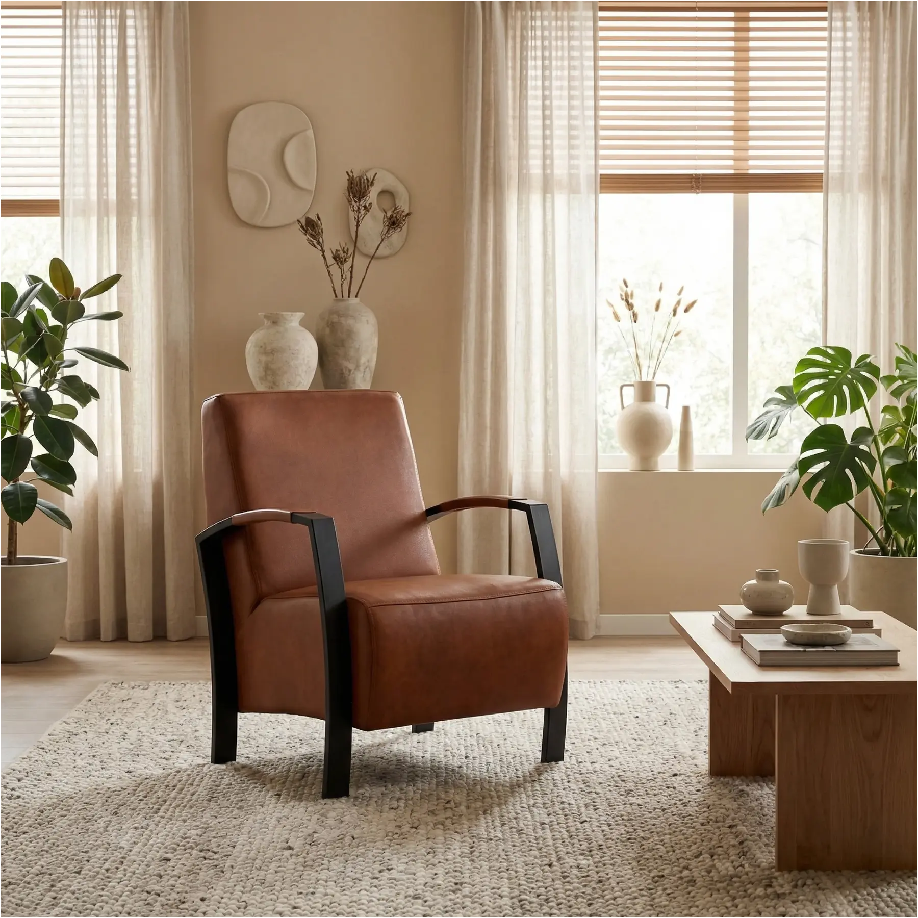 afbeelding van Leren fauteuil Glory