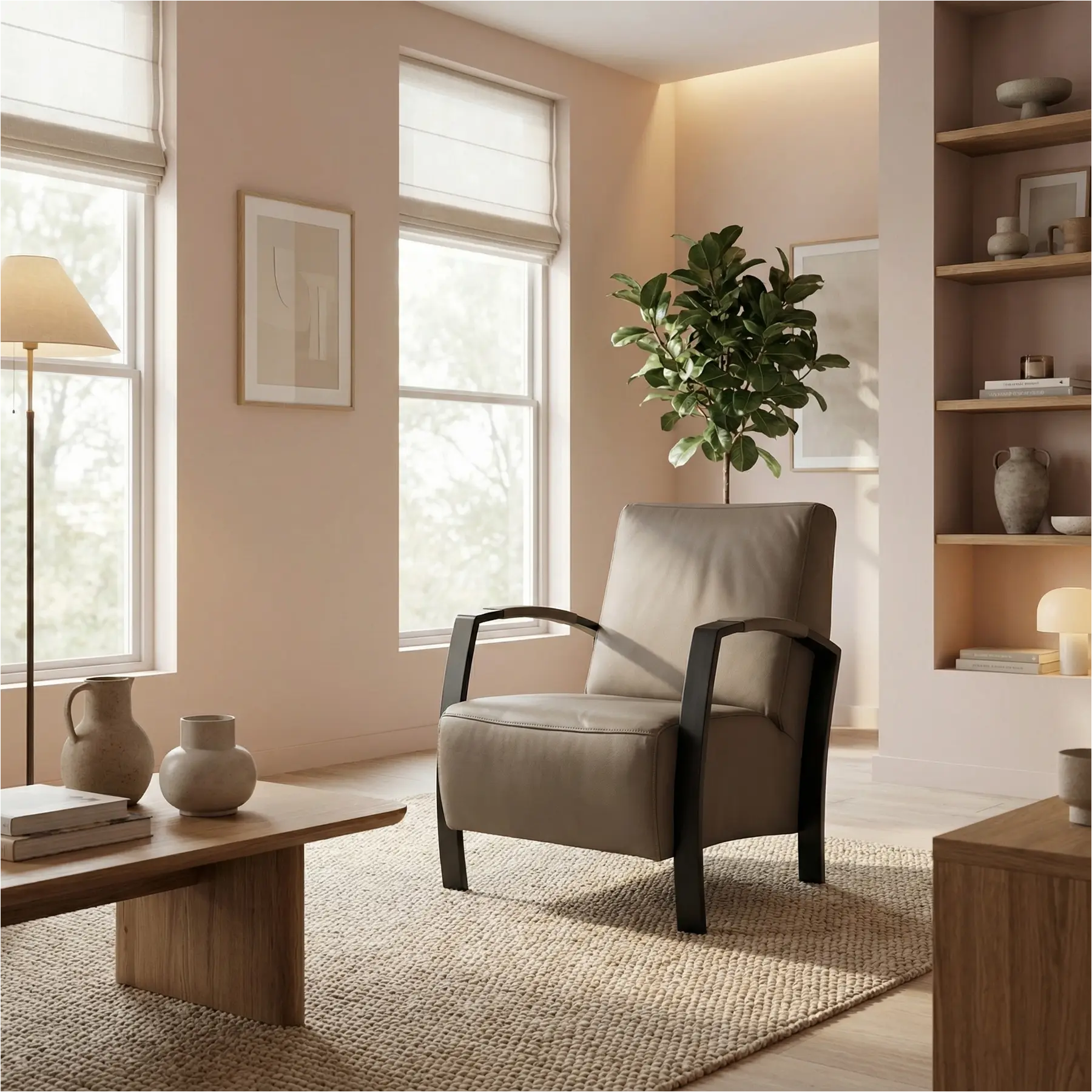 afbeelding van Leren fauteuil Glory - Toledo Smog (grijs)