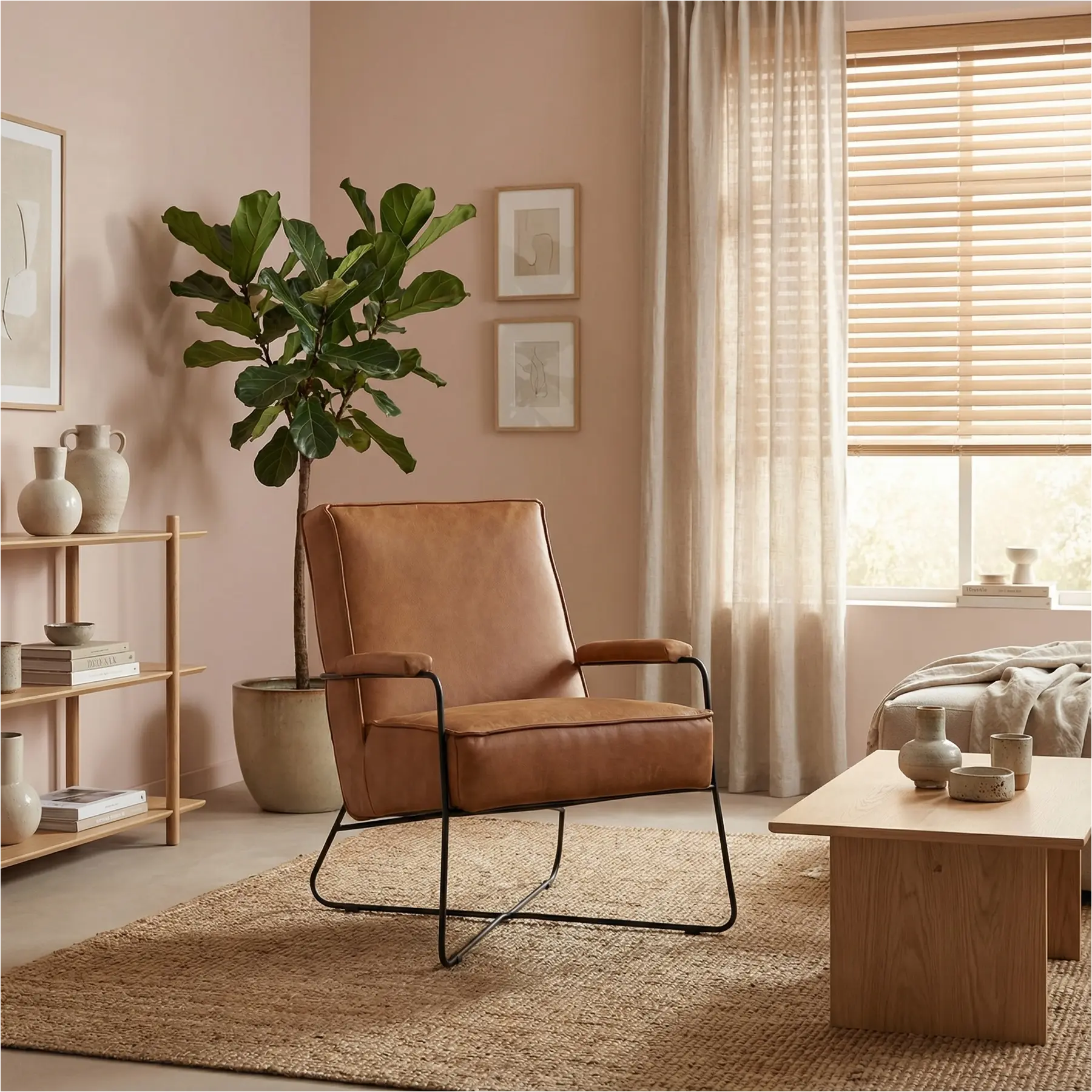 afbeelding van Leren fauteuil Hope