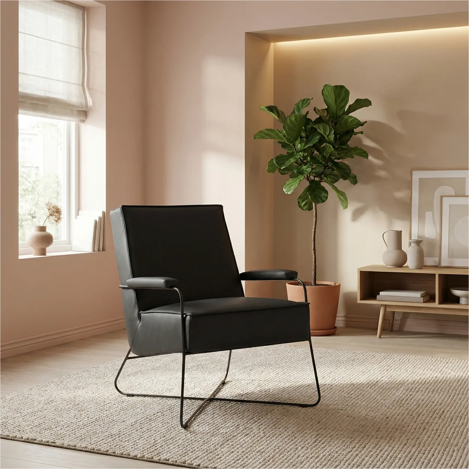 afbeelding van Leren fauteuil Hope - Toledo Antracite (donkergrijs)