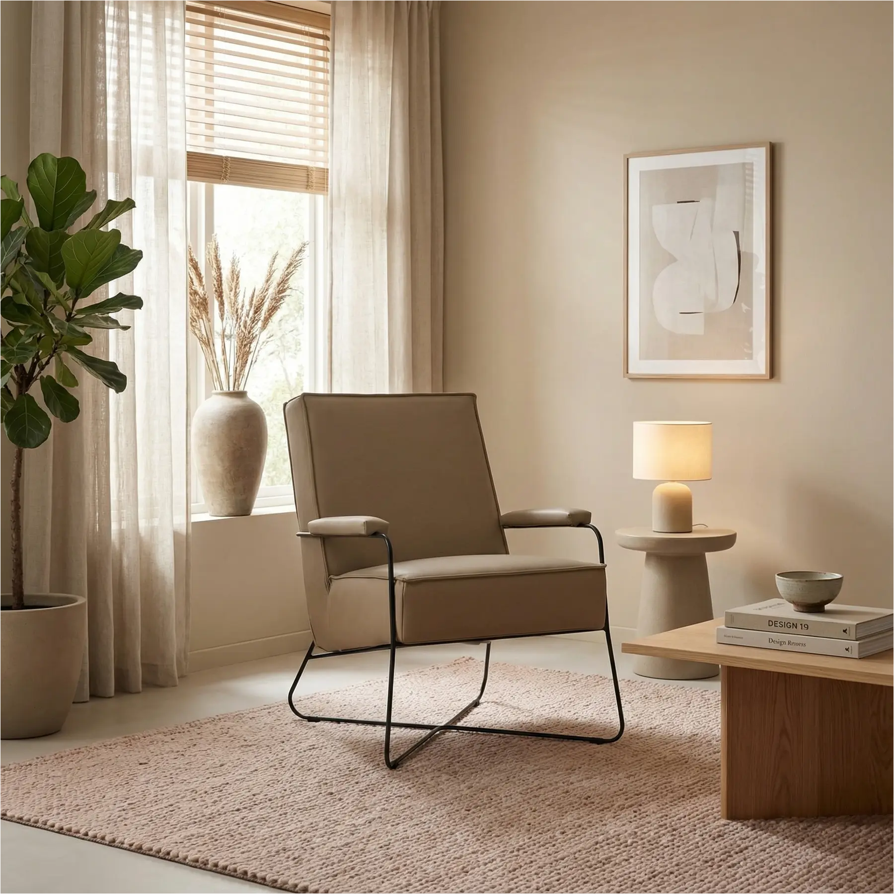 afbeelding van Leren fauteuil Hope - Toledo Mocca (taupe/bruin)