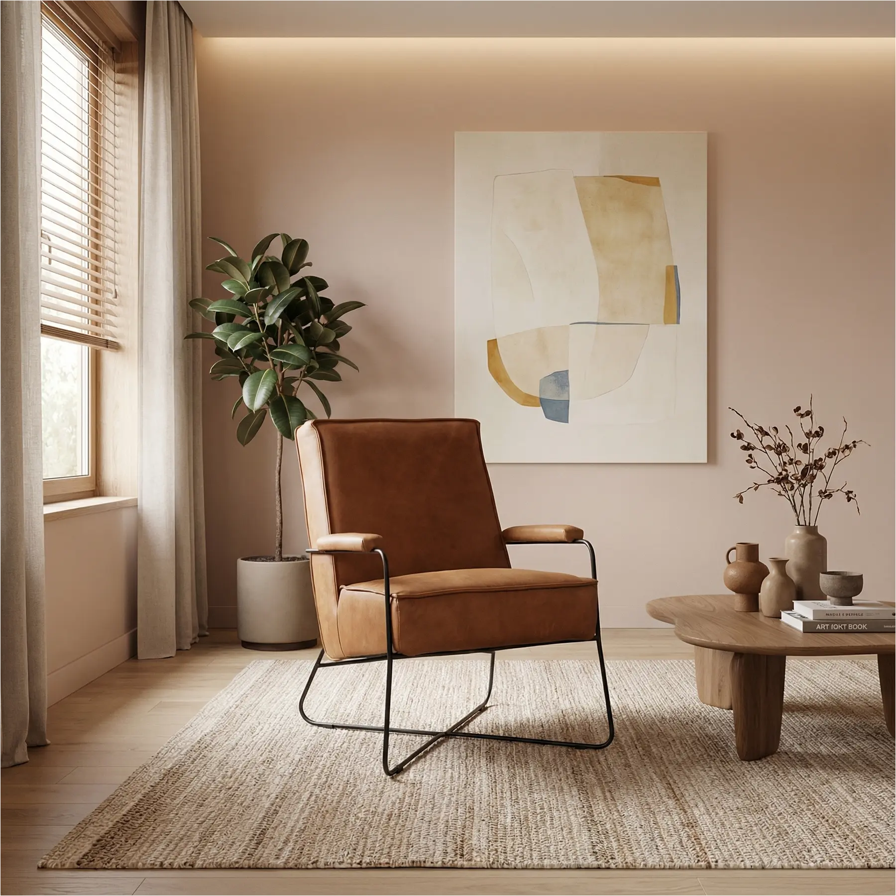 afbeelding van Leren fauteuil Hope - Vintage Cognac (cognac)