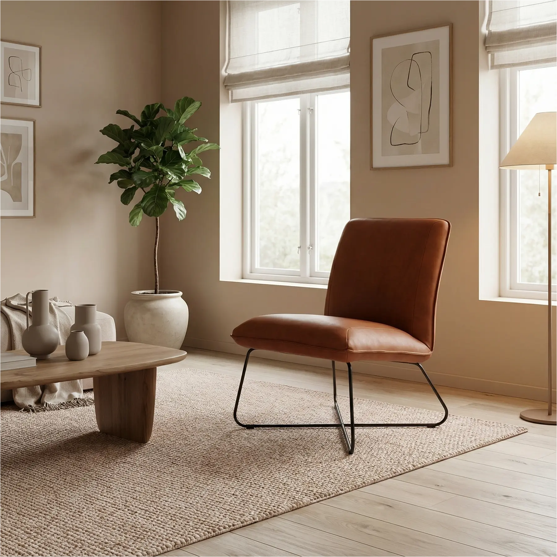 afbeelding van Leren fauteuil Less