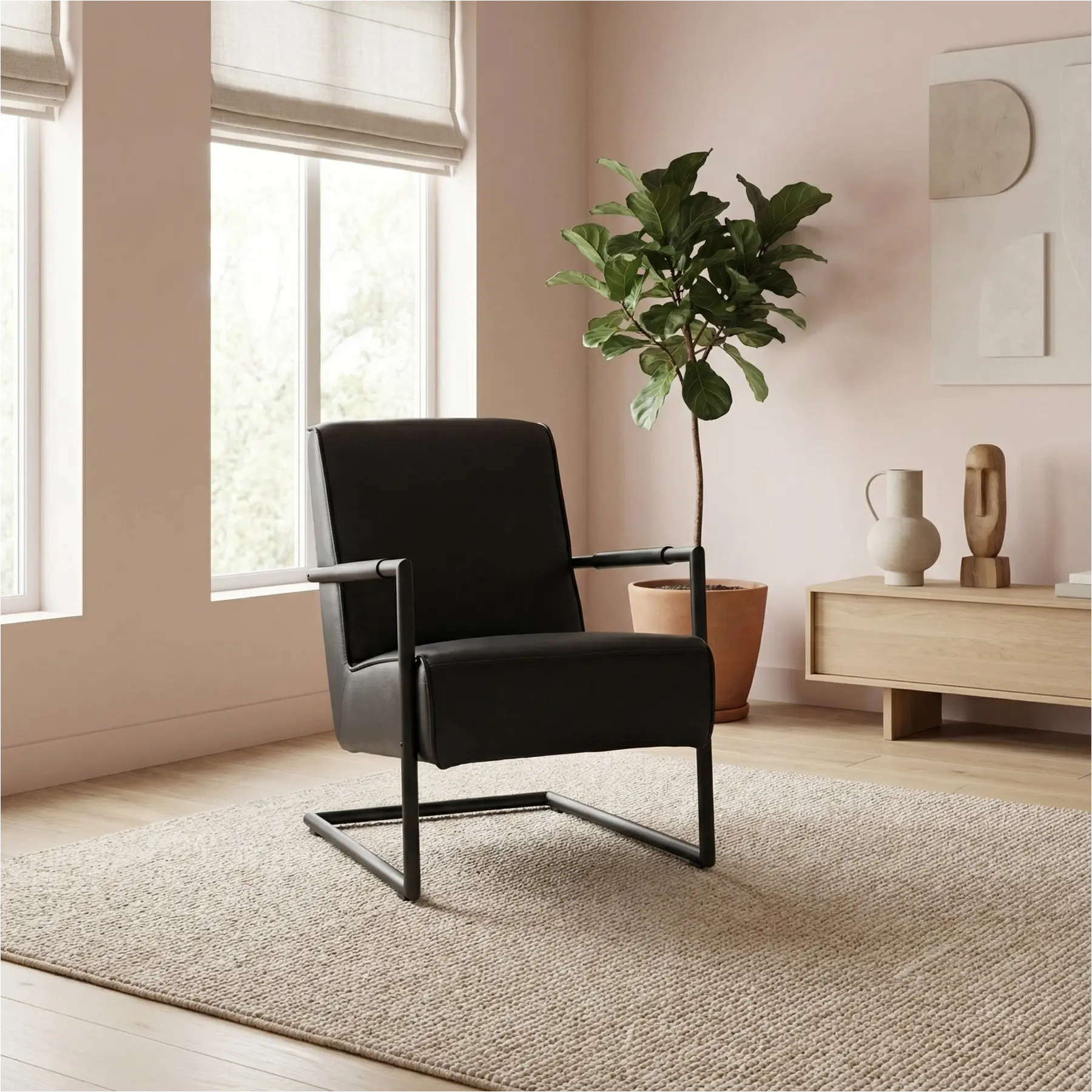 afbeelding van Leren fauteuil Lodge