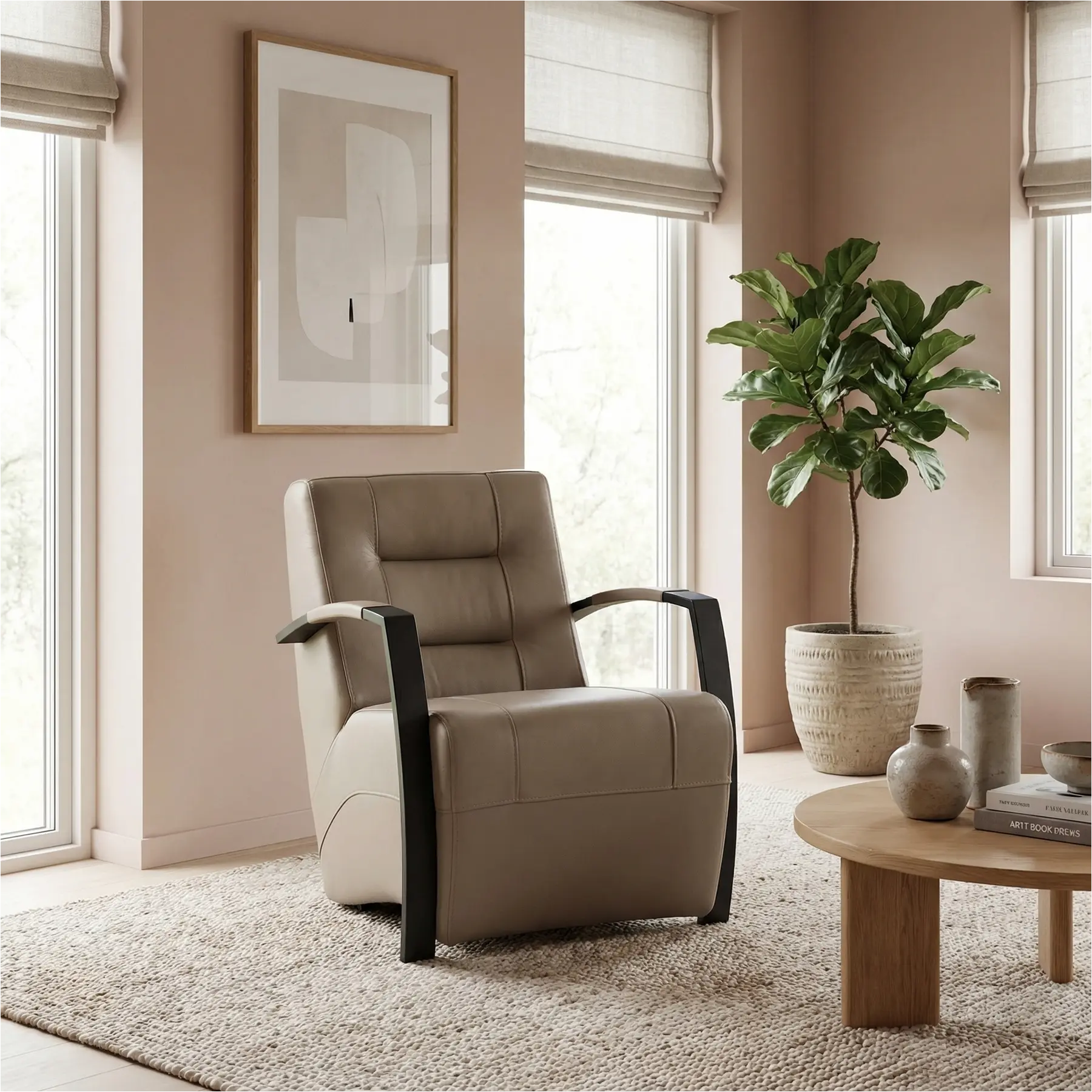 afbeelding van Leren fauteuil Magnificent - Massif Lava (grijs)