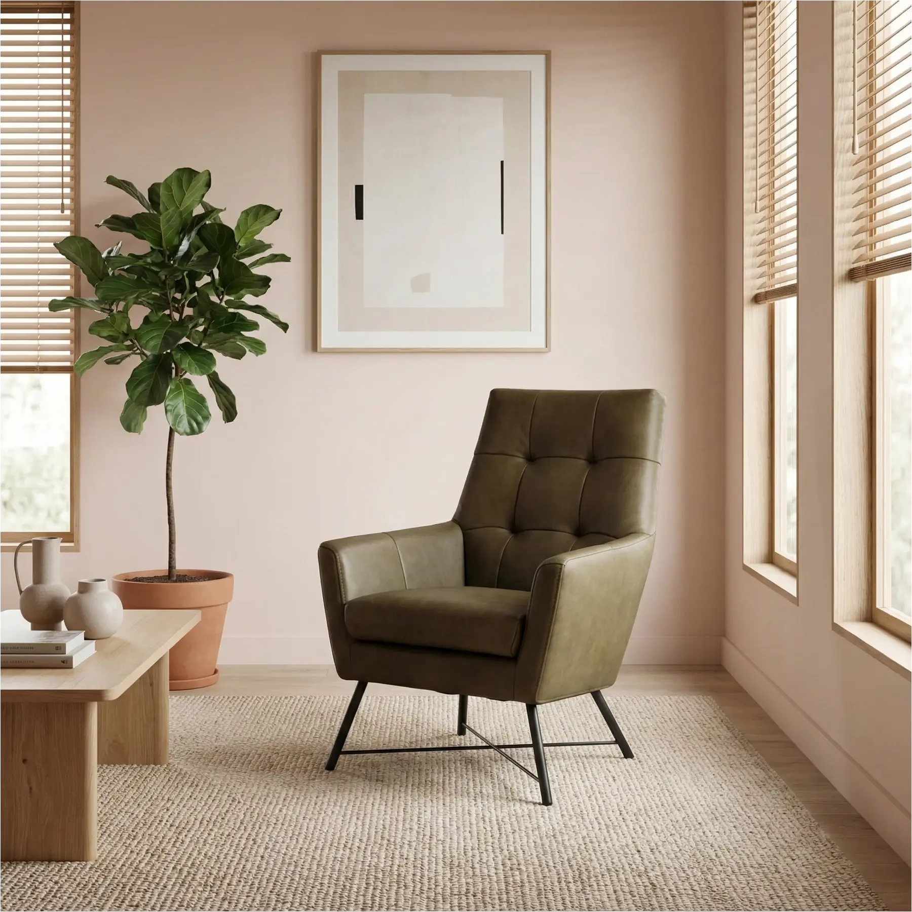 afbeelding van Leren fauteuil Proud - Rancho Green (olijf/groen)