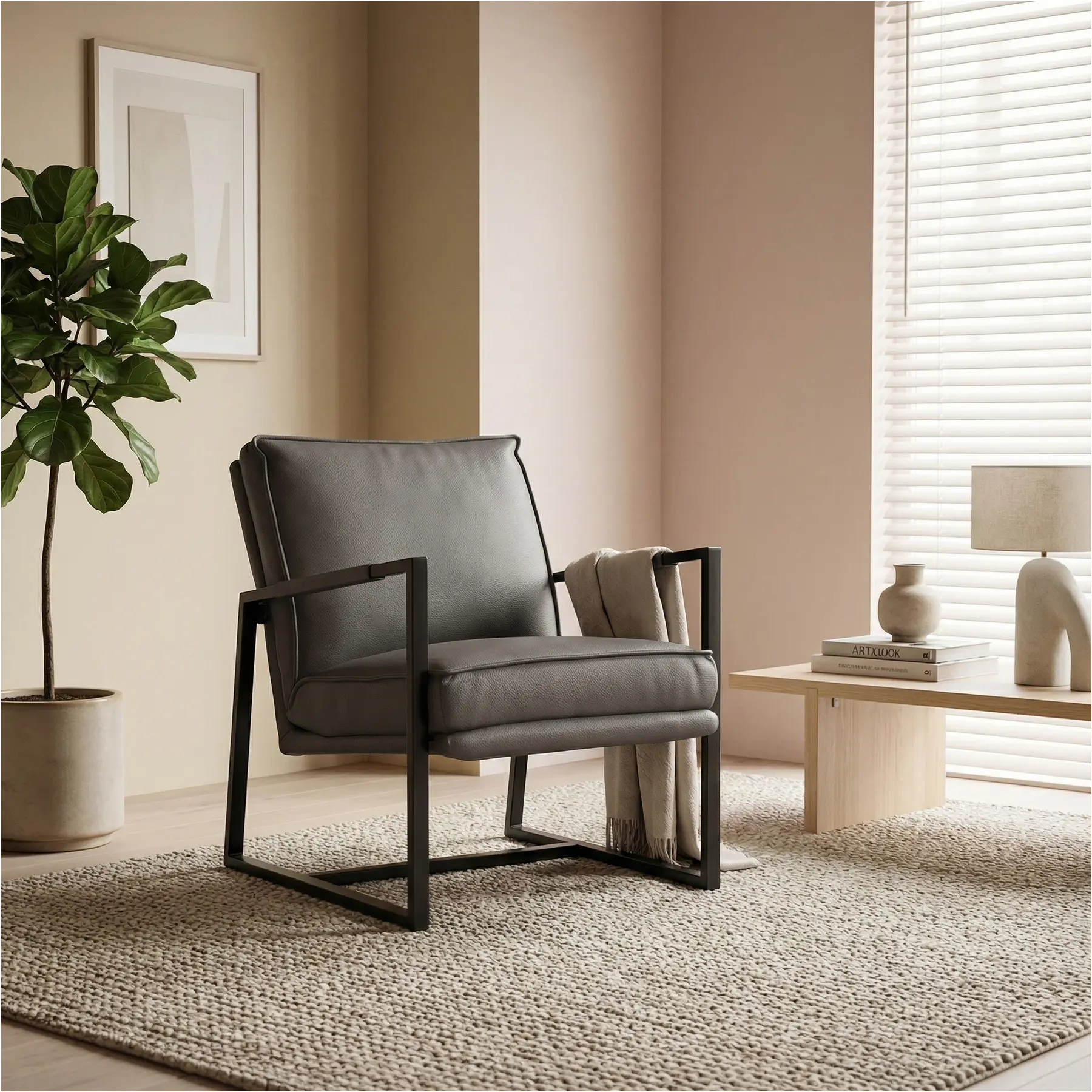 afbeelding van Leren fauteuil Secret - Toledo Antracite (donkergrijs)