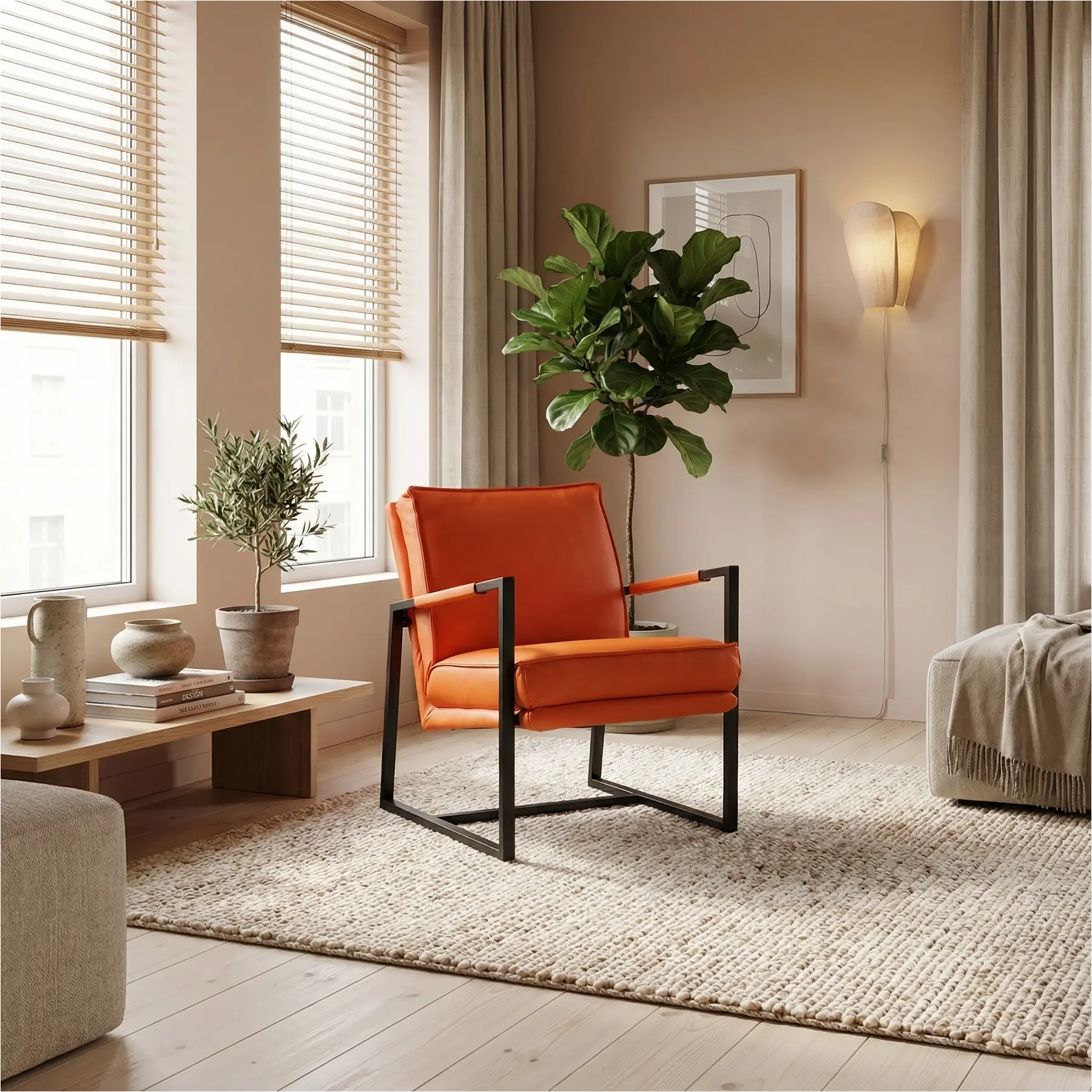 afbeelding van Leren fauteuil Secret - Toledo Orange (oranje)