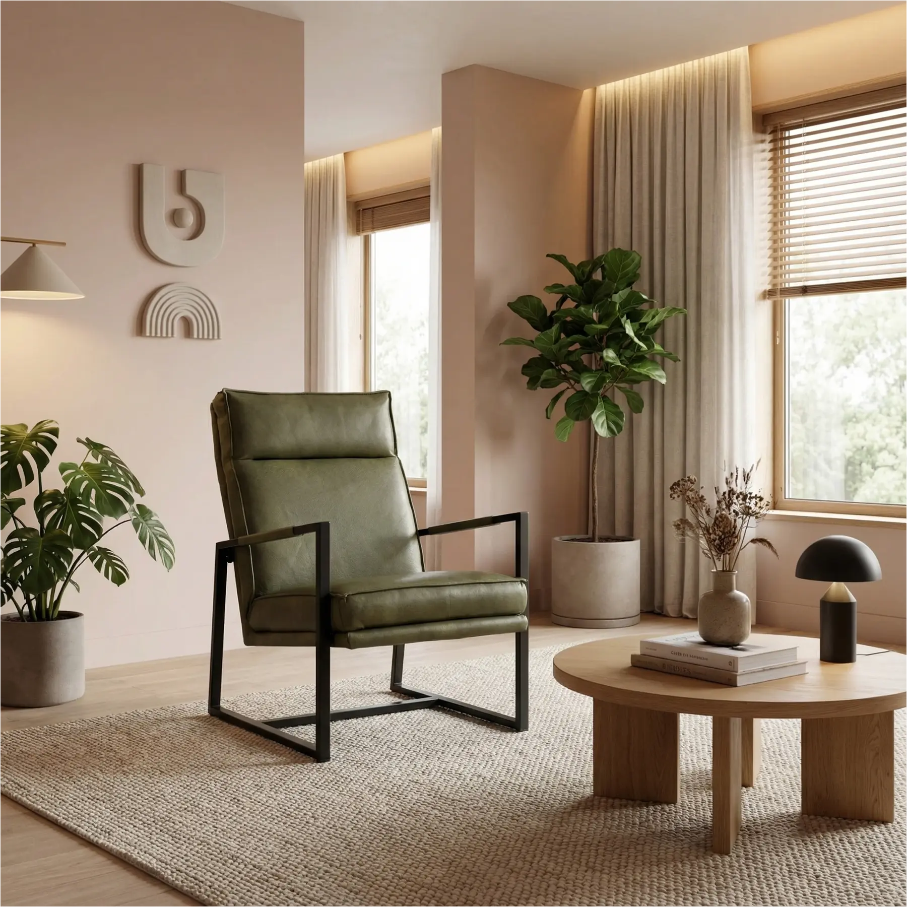 afbeelding van Leren fauteuil Square