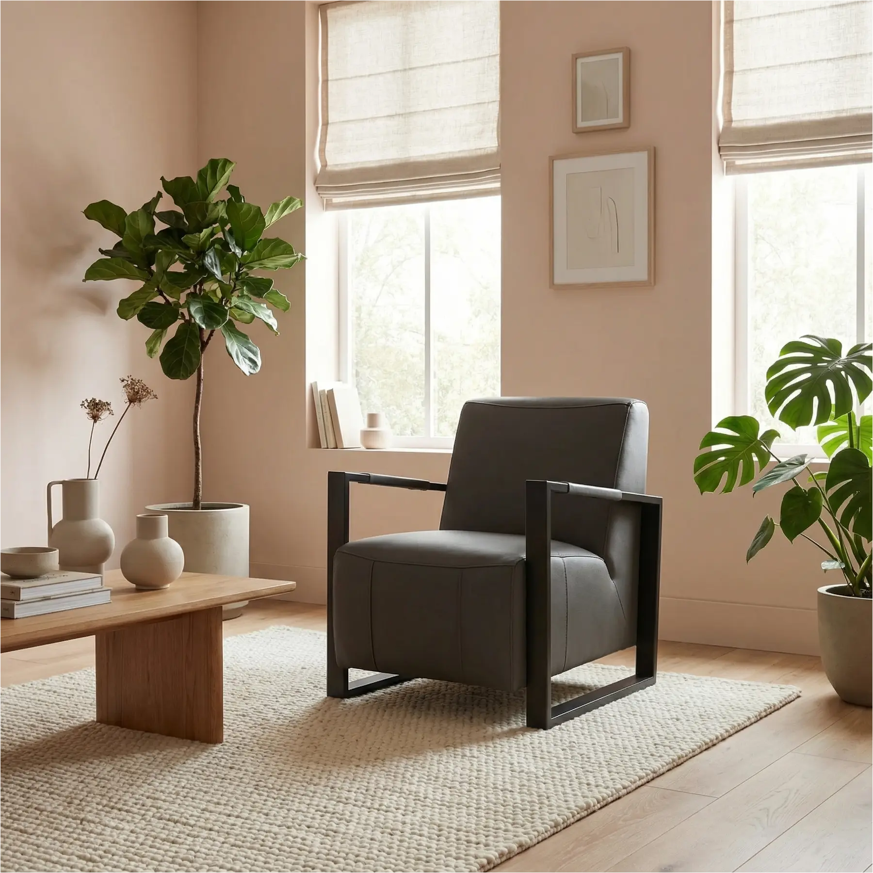 afbeelding van Leren fauteuil Touch - Toledo Antracite (donkergrijs)