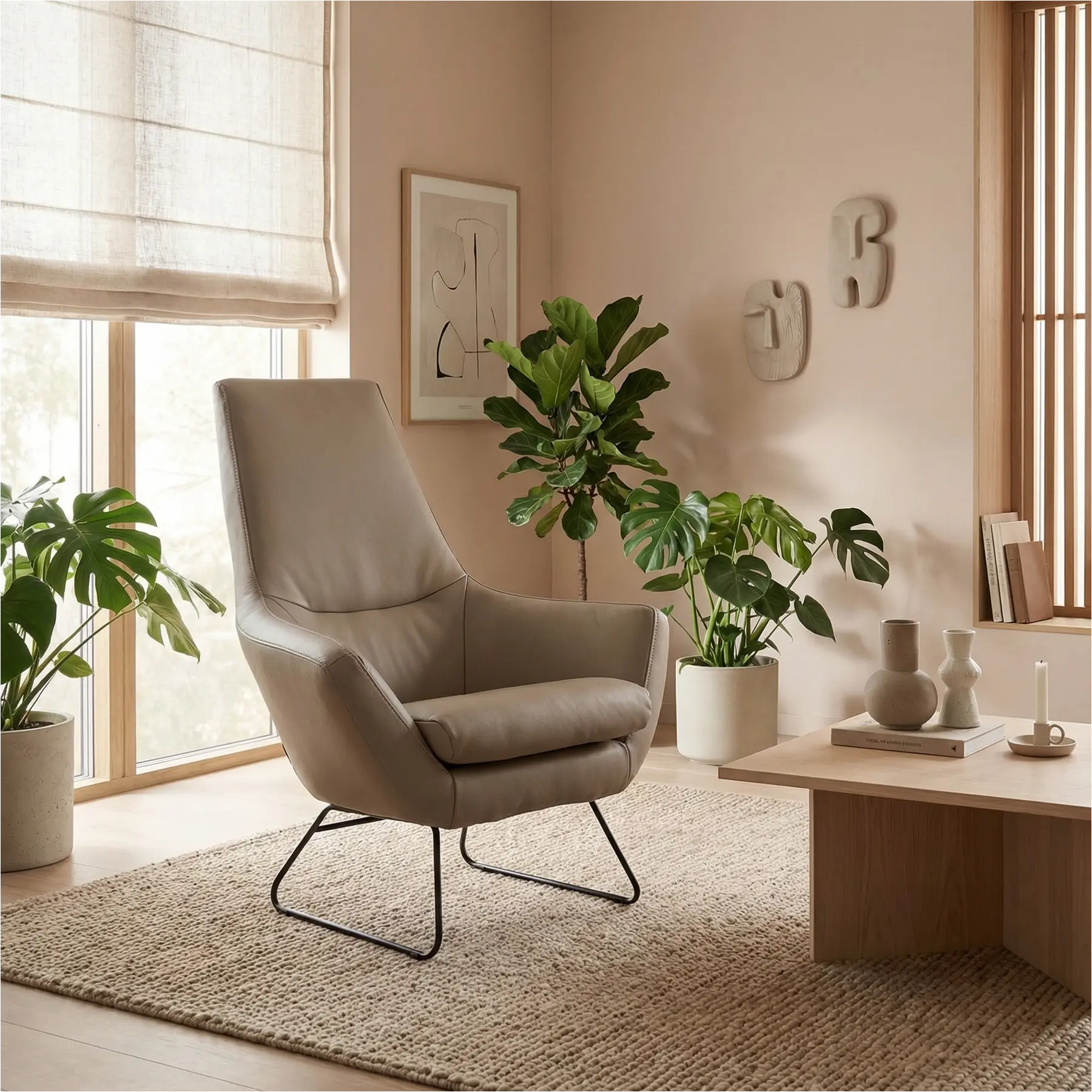 afbeelding van Leren fauteuil Trust - Toledo Khaki (taupe/bruin)