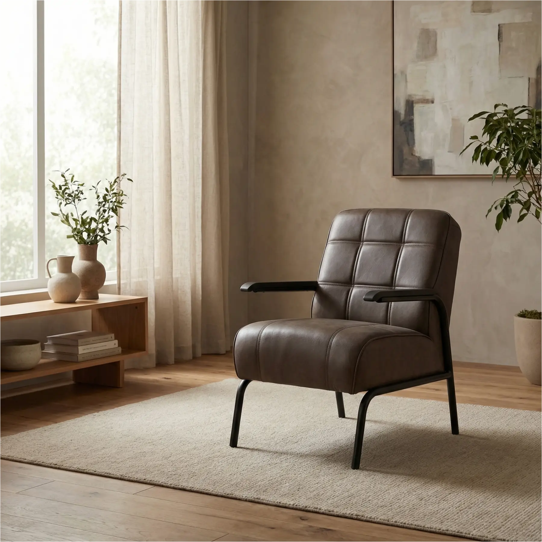 afbeelding van Leren fauteuil Ahead - Vintage Elephant (donkerbruin)