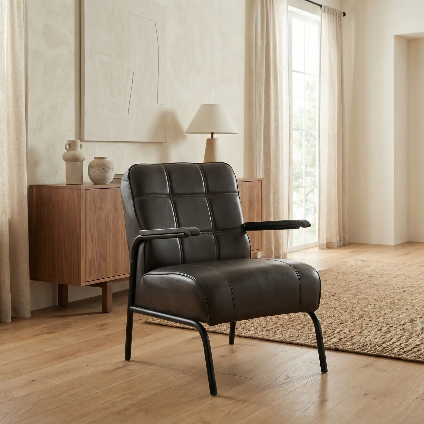 afbeelding van Leren fauteuil Ahead - Granada Graphite (donkergrijs)