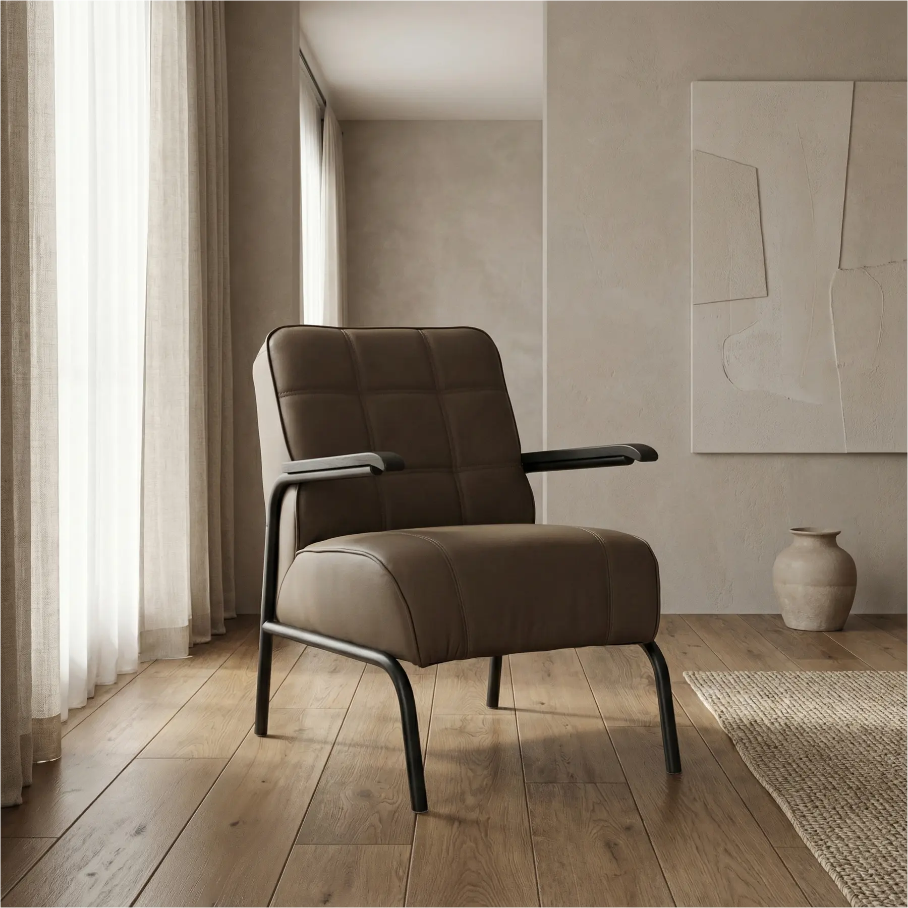 afbeelding van Leren fauteuil Ahead - Toledo Lever (bruin)