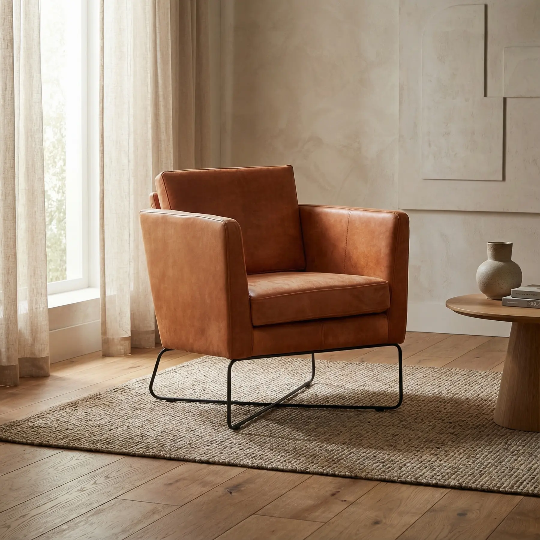 afbeelding van Leren fauteuil Crossover - Kenia Rost (oranje)