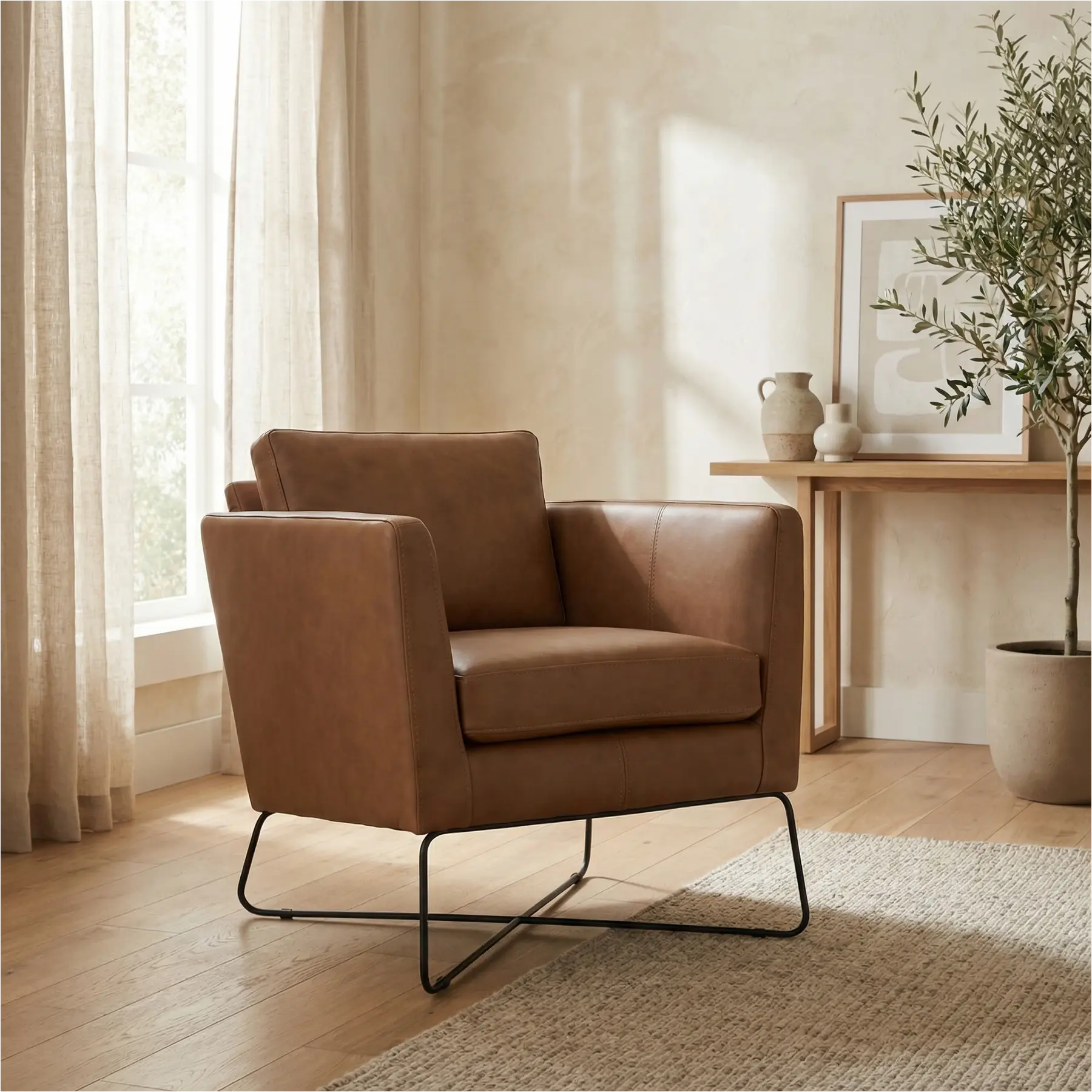 afbeelding van Leren fauteuil Crossover - Rancho Clay (bruin)
