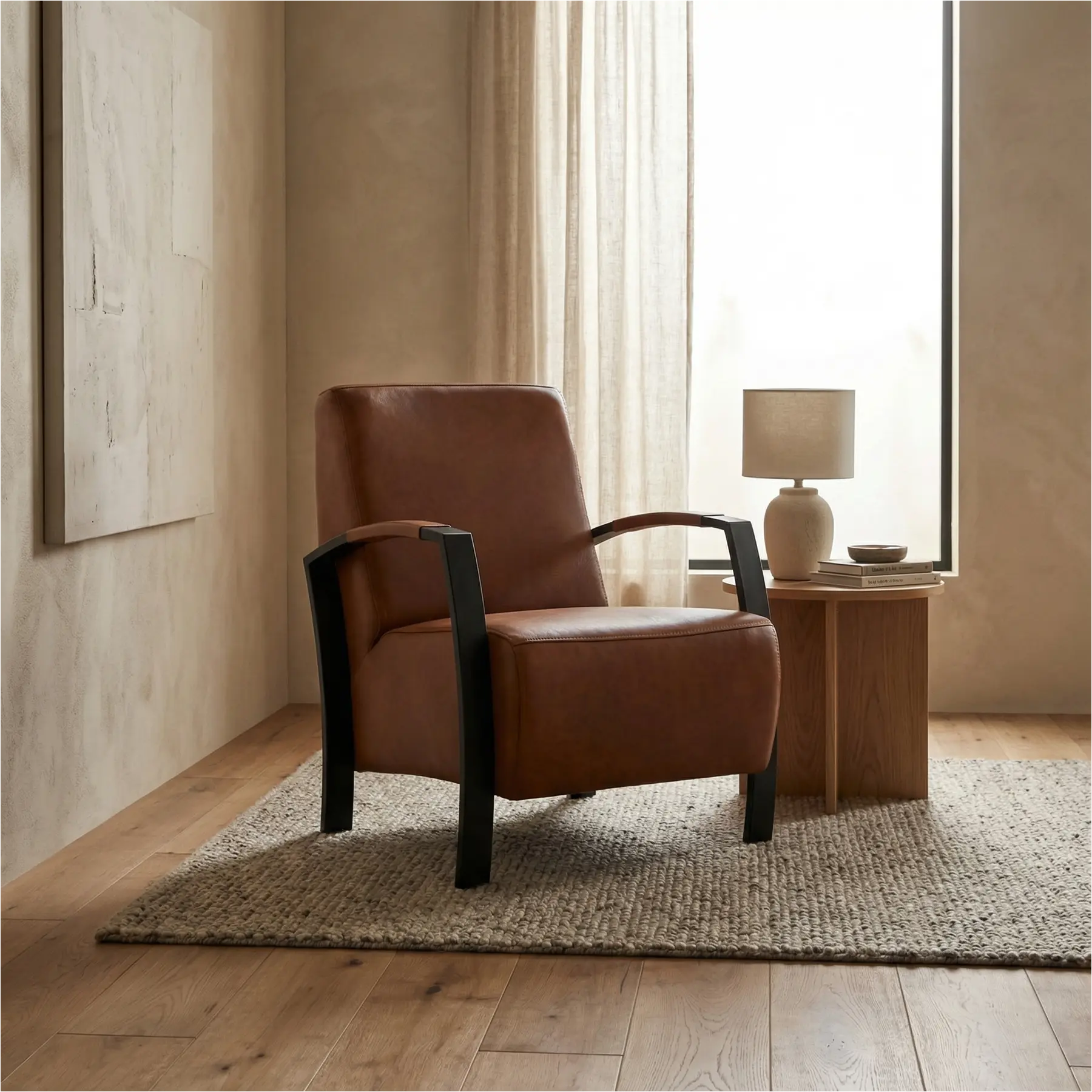 afbeelding van Leren fauteuil Glory