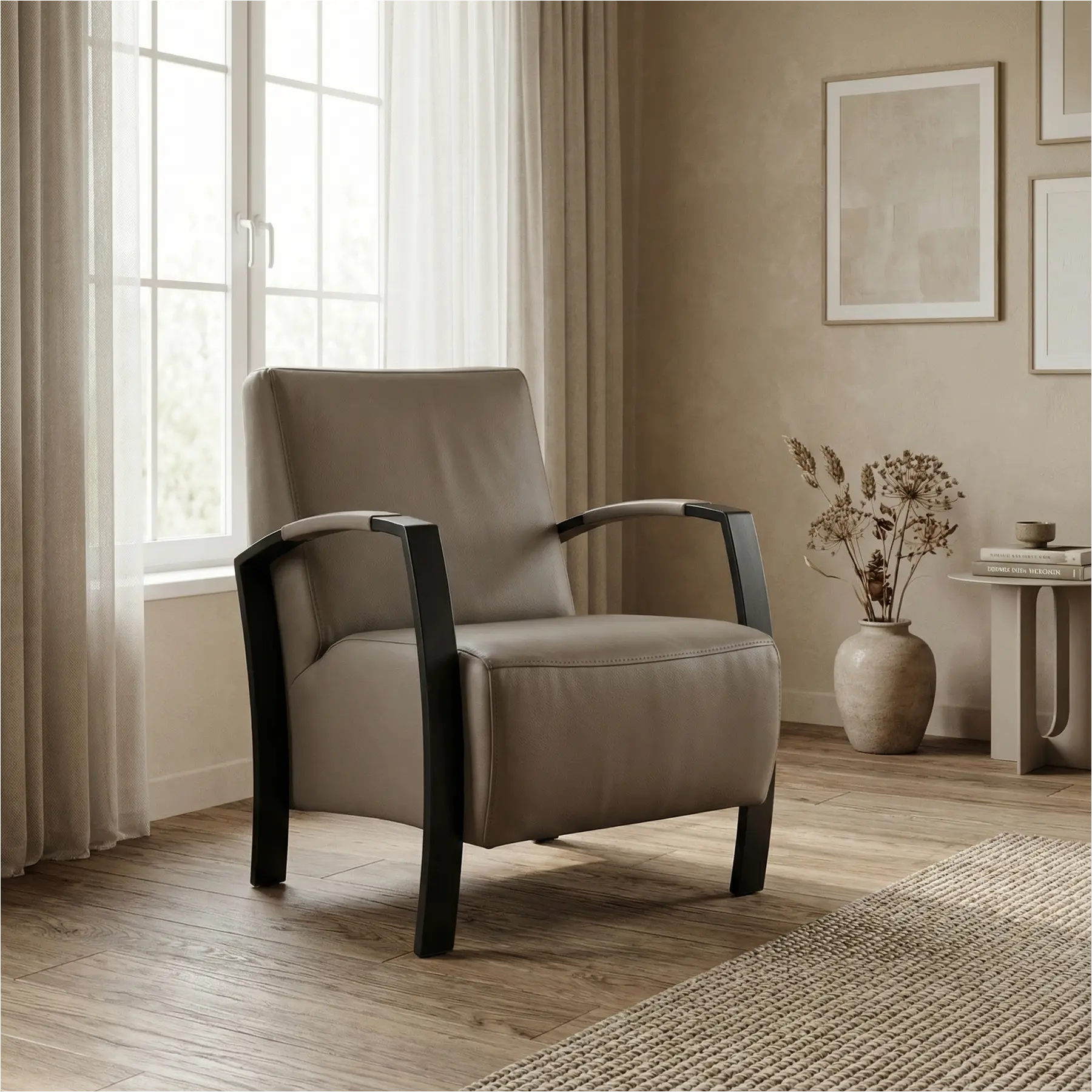 afbeelding van Leren fauteuil Glory - Toledo Smog (grijs)